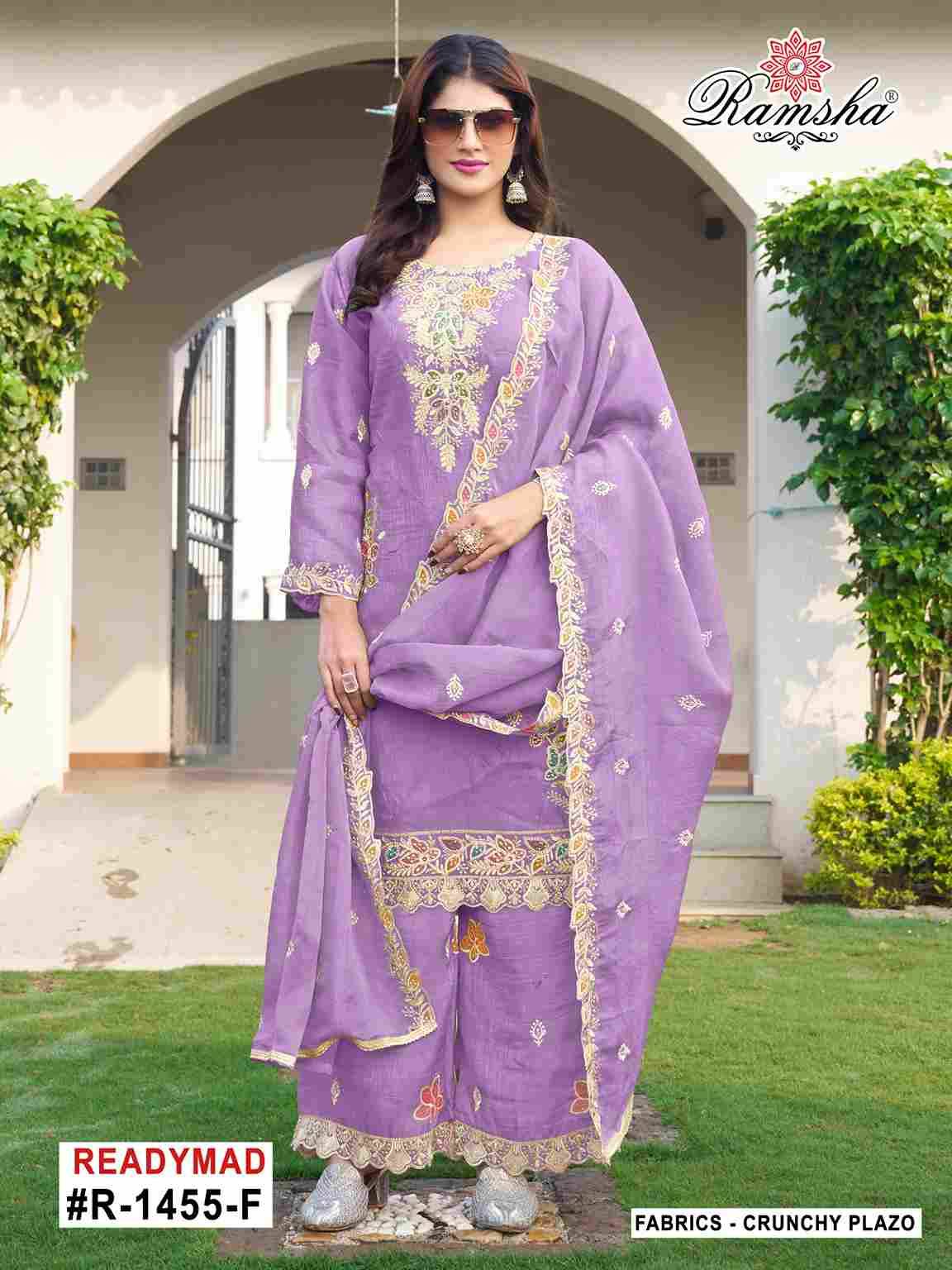 Ramsha 1455 Colours Vol-2 By Ramsha 1455-E To 1455-H Series Designer Pakistani Suits Beautiful Fancy Colorful Stylish Party Wear & Occasional Wear Crunchy Embroidered Dresses At Wholesale Price