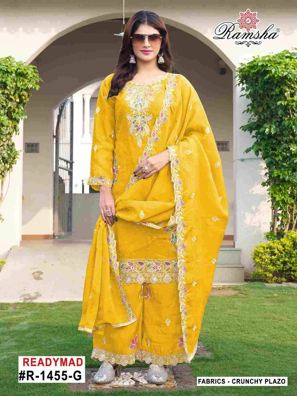 Ramsha 1455 Colours Vol-2 By Ramsha 1455-E To 1455-H Series Designer Pakistani Suits Beautiful Fancy Colorful Stylish Party Wear & Occasional Wear Crunchy Embroidered Dresses At Wholesale Price