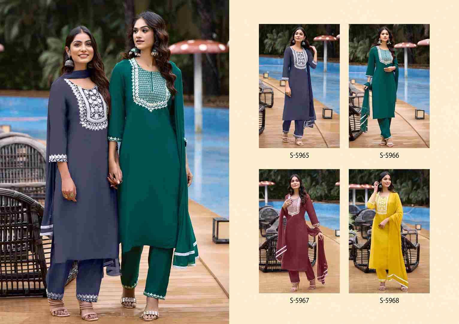 Vaishnavi By SBS 5965 To 5968 Series Beautiful Festive Suits Colorful Stylish Fancy Casual Wear & Ethnic Wear Silk Dresses At Wholesale Price