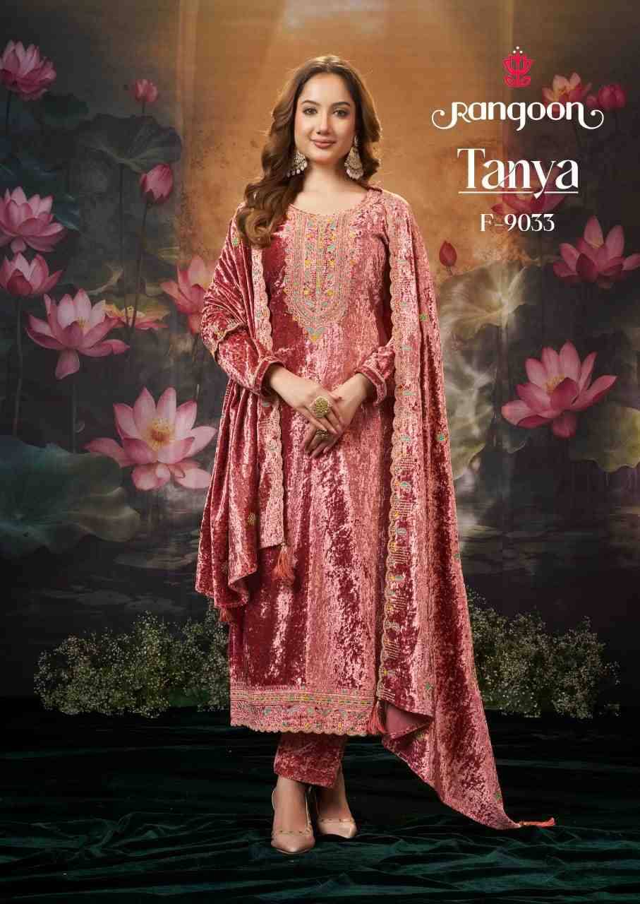 Tanya By Rangoon 9031 To 9034 Series Beautiful Suits Colorful Stylish Fancy Casual Wear & Ethnic Wear Makhmal Velvet Dresses At Wholesale Price