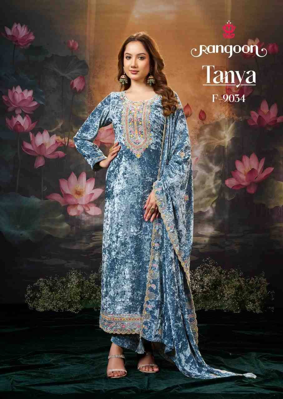 Tanya By Rangoon 9031 To 9034 Series Beautiful Suits Colorful Stylish Fancy Casual Wear & Ethnic Wear Makhmal Velvet Dresses At Wholesale Price