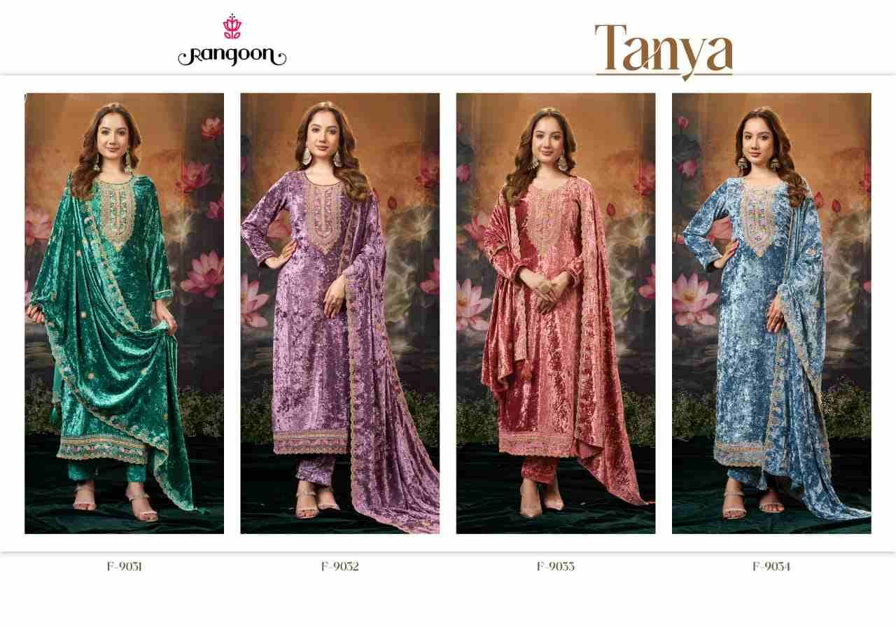 Tanya By Rangoon 9031 To 9034 Series Beautiful Suits Colorful Stylish Fancy Casual Wear & Ethnic Wear Makhmal Velvet Dresses At Wholesale Price