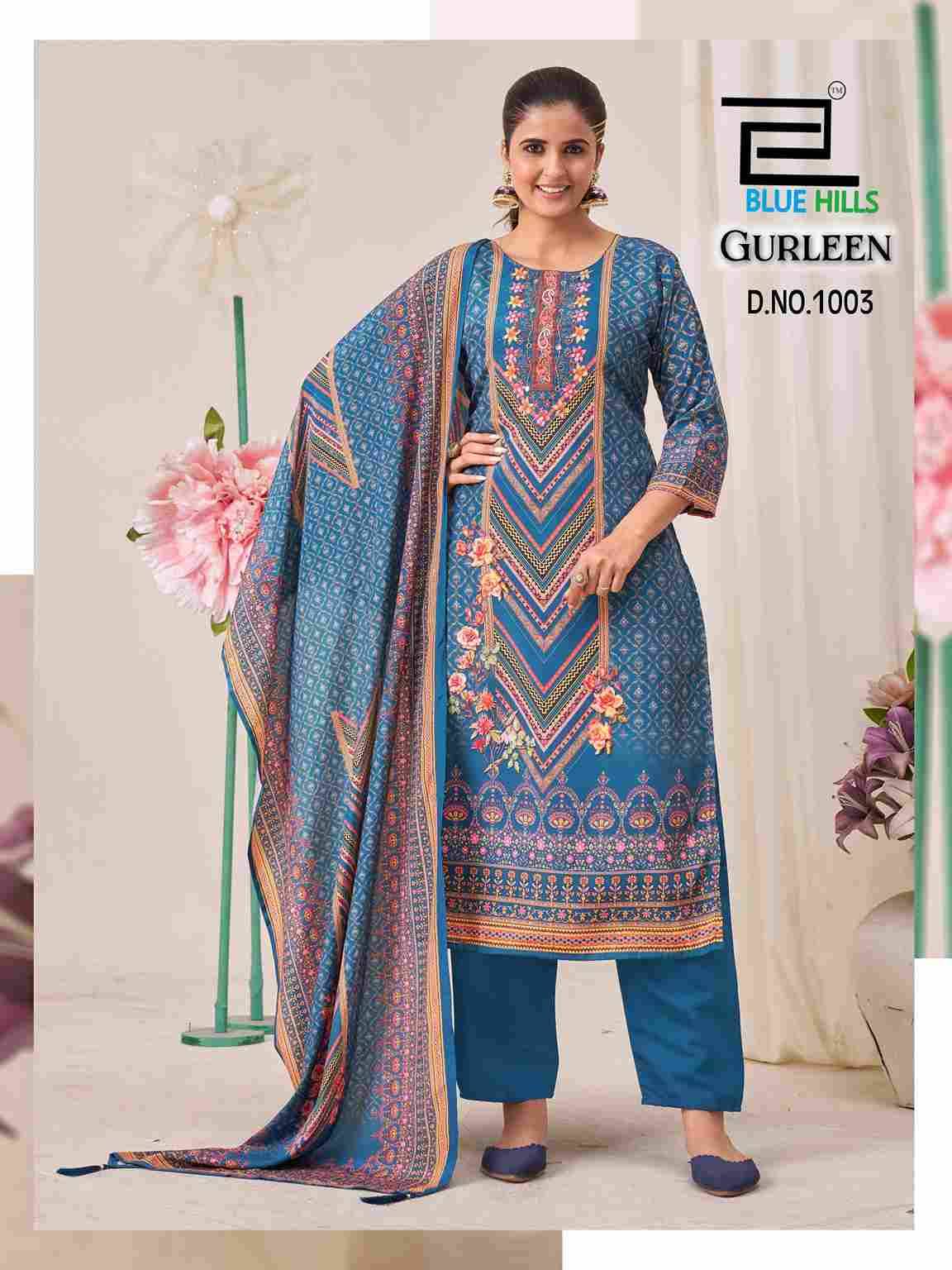 Gurleen By Blue Hills 1001 To 1004 Series Designer Stylish Fancy Colorful Beautiful Party Wear & Ethnic Wear Collection Muslin Print Dresses At Wholesale Price