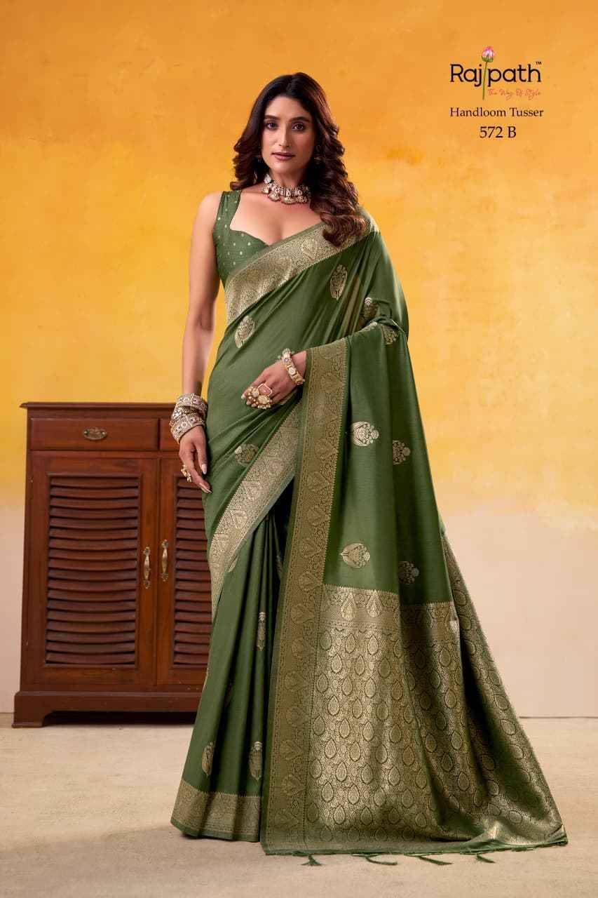 Dhatu Silk By Rajpath 572-A To 572-H Series Indian Traditional Wear Collection Beautiful Stylish Fancy Colorful Party Wear & Occasional Wear Soft Silk Sarees At Wholesale Price