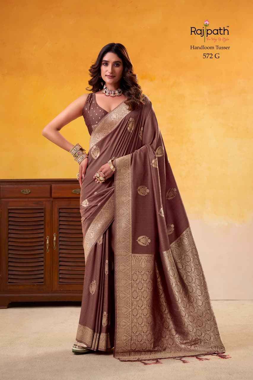 Dhatu Silk By Rajpath 572-A To 572-H Series Indian Traditional Wear Collection Beautiful Stylish Fancy Colorful Party Wear & Occasional Wear Soft Silk Sarees At Wholesale Price