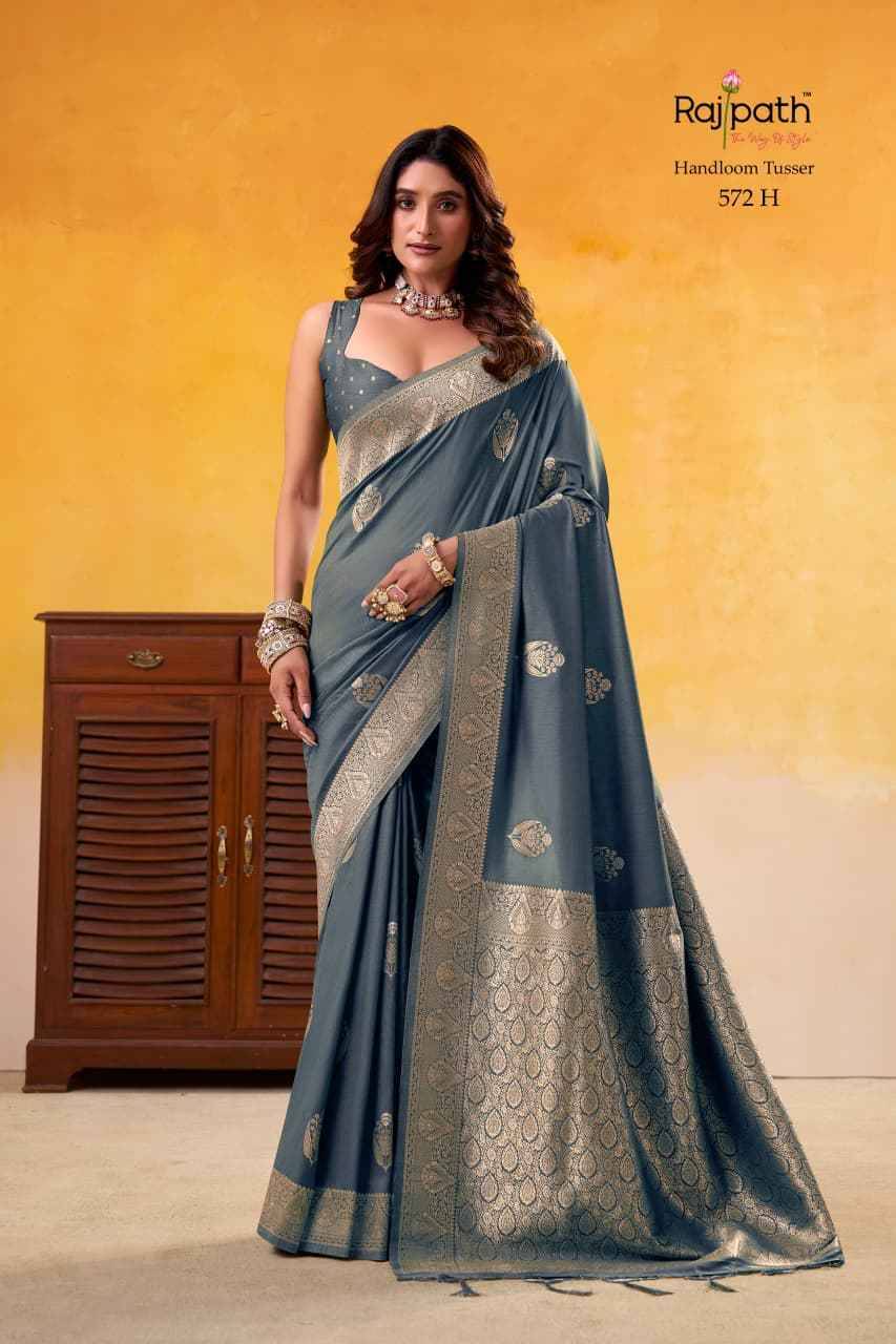 Dhatu Silk By Rajpath 572-A To 572-H Series Indian Traditional Wear Collection Beautiful Stylish Fancy Colorful Party Wear & Occasional Wear Soft Silk Sarees At Wholesale Price