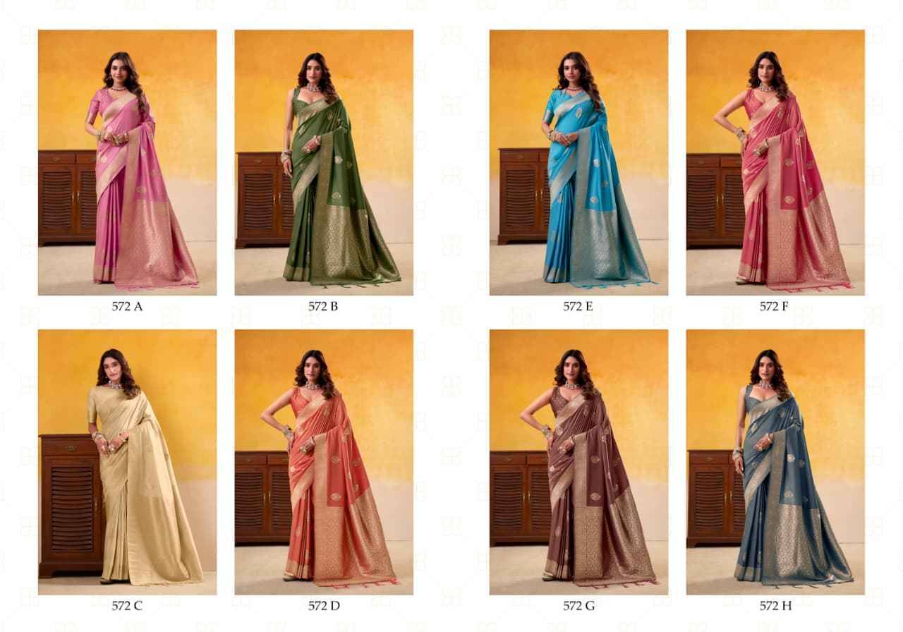 Dhatu Silk By Rajpath 572-A To 572-H Series Indian Traditional Wear Collection Beautiful Stylish Fancy Colorful Party Wear & Occasional Wear Soft Silk Sarees At Wholesale Price