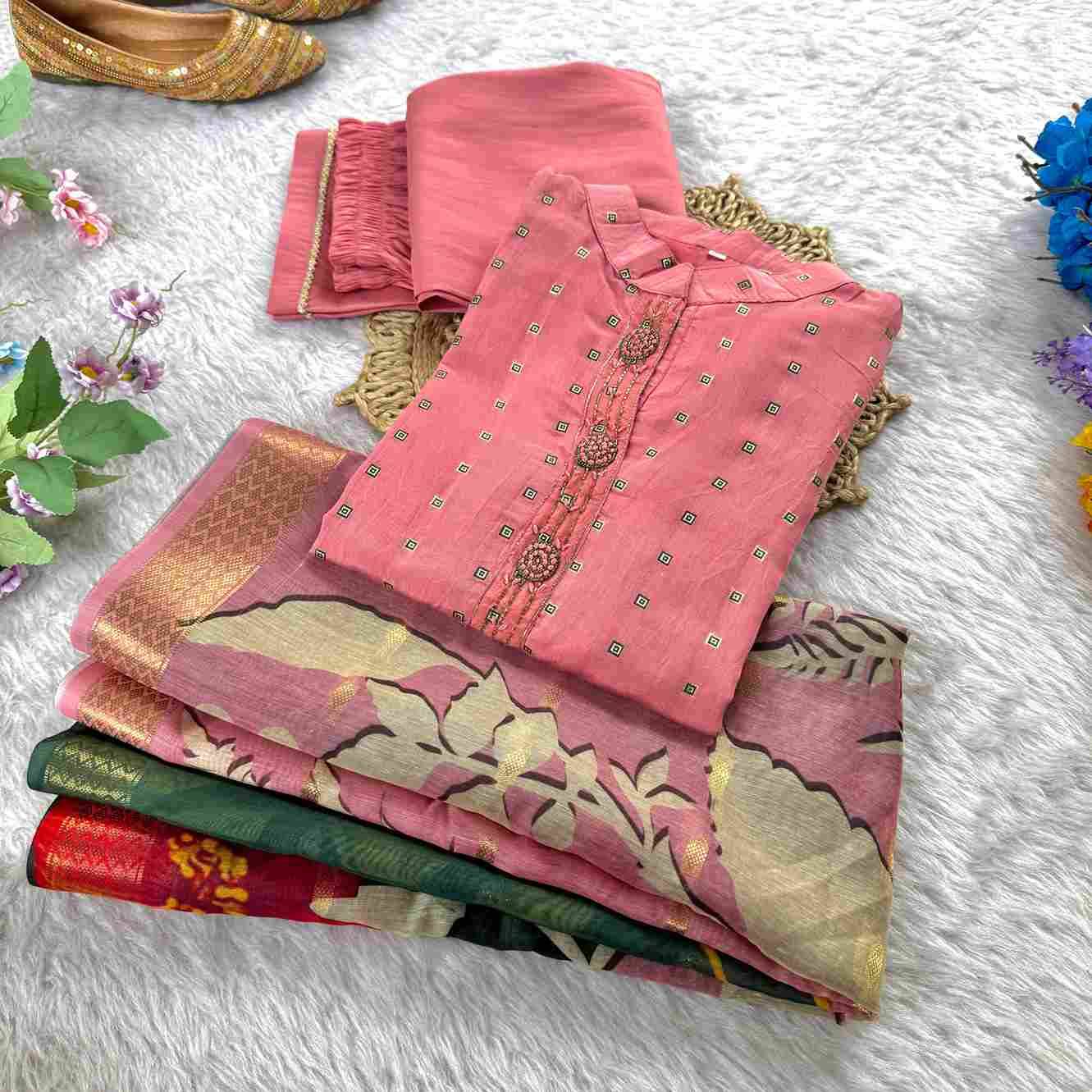 Mb-478 By Fashid Wholesale Designer Suits Collection Beautiful Stylish Fancy Colorful Party Wear & Occasional Wear Jacquard Cotton Chanderi Soft Dresses At Wholesale Price