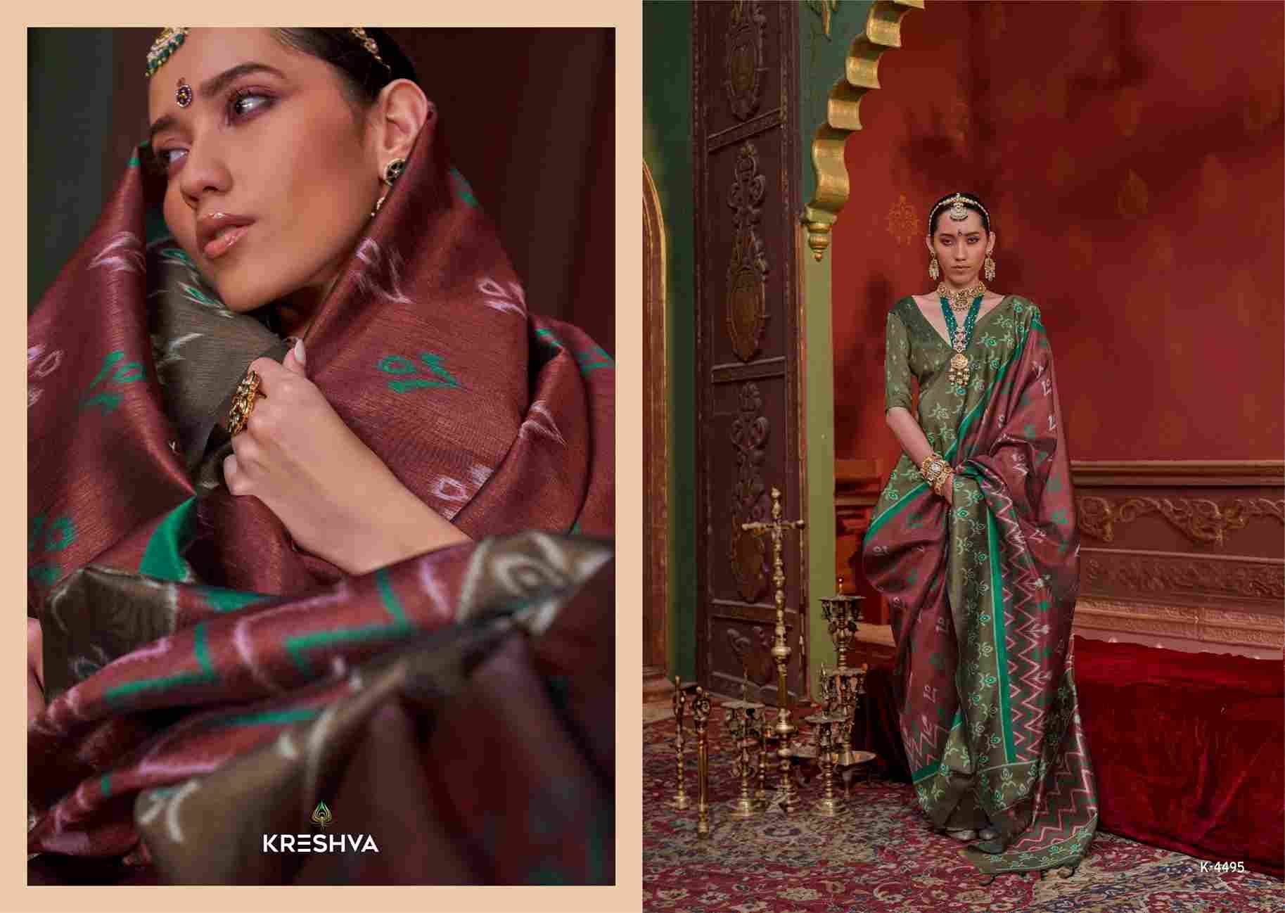 Kalki By Kreshva 4494 To 4505 Series Indian Traditional Wear Collection Beautiful Stylish Fancy Colorful Party Wear & Occasional Wear Silk Sarees At Wholesale Price
