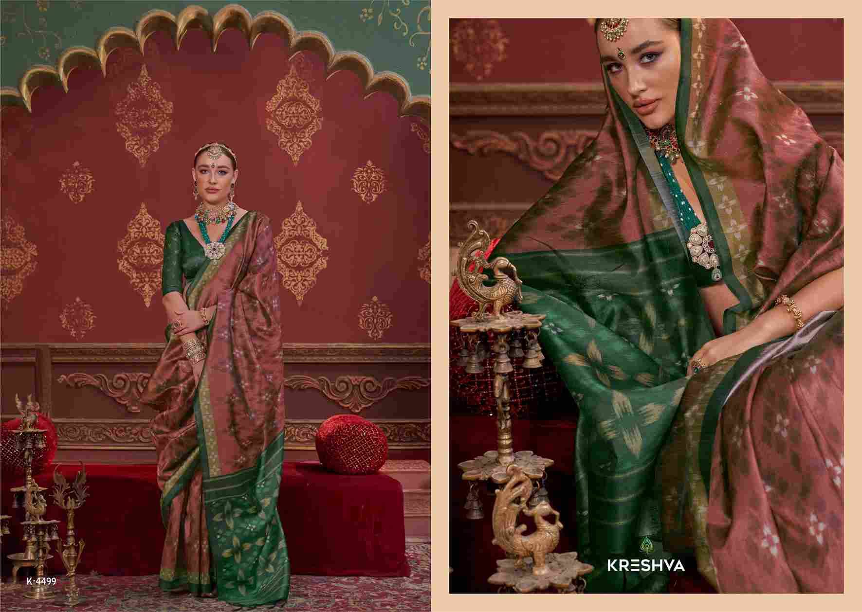 Kalki By Kreshva 4494 To 4505 Series Indian Traditional Wear Collection Beautiful Stylish Fancy Colorful Party Wear & Occasional Wear Silk Sarees At Wholesale Price