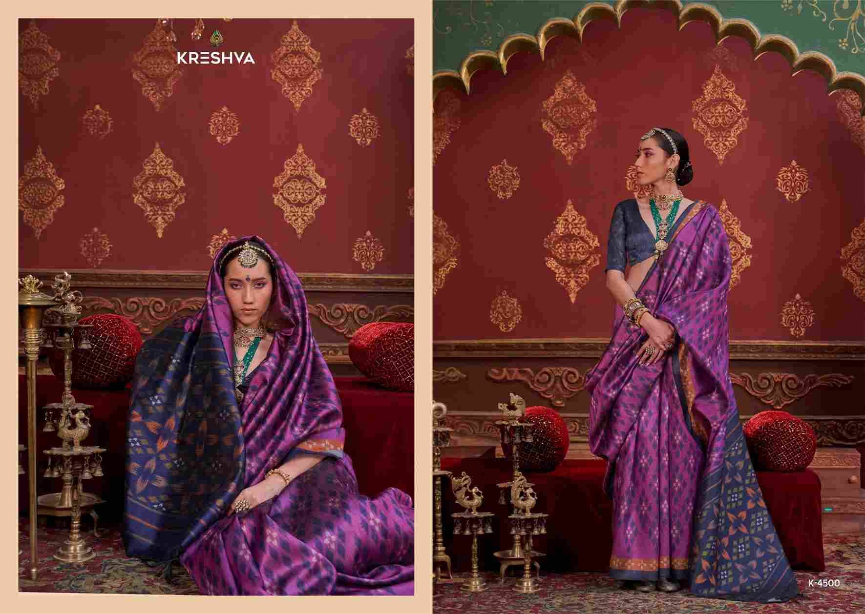 Kalki By Kreshva 4494 To 4505 Series Indian Traditional Wear Collection Beautiful Stylish Fancy Colorful Party Wear & Occasional Wear Silk Sarees At Wholesale Price