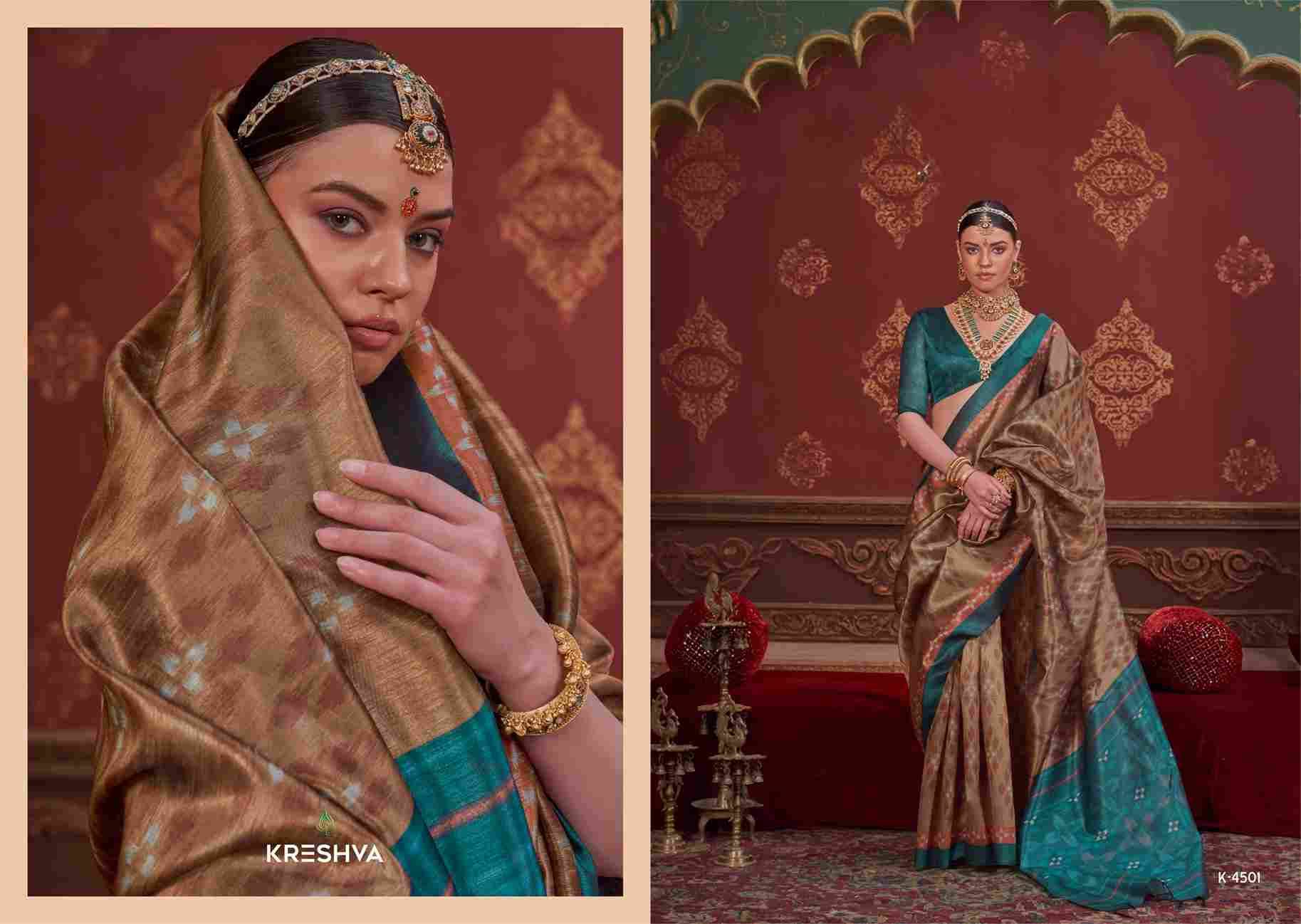 Kalki By Kreshva 4494 To 4505 Series Indian Traditional Wear Collection Beautiful Stylish Fancy Colorful Party Wear & Occasional Wear Silk Sarees At Wholesale Price
