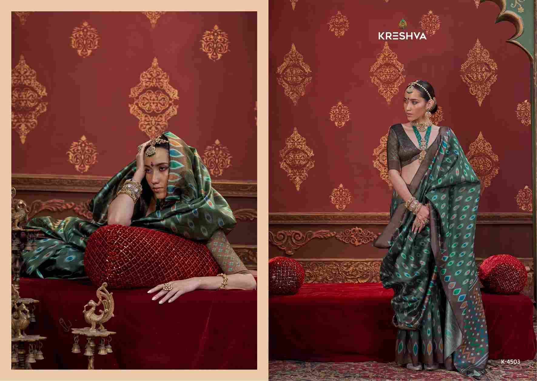 Kalki By Kreshva 4494 To 4505 Series Indian Traditional Wear Collection Beautiful Stylish Fancy Colorful Party Wear & Occasional Wear Silk Sarees At Wholesale Price