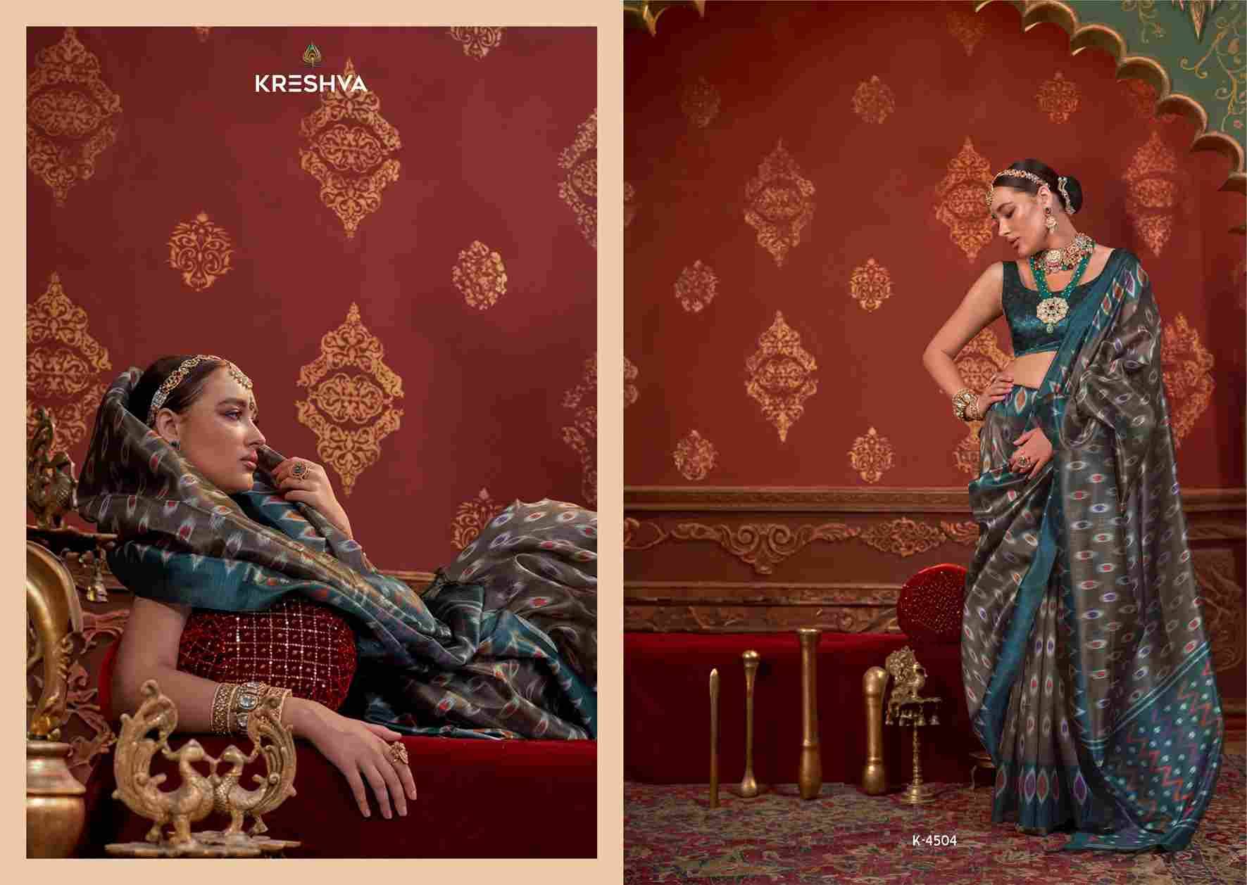 Kalki By Kreshva 4494 To 4505 Series Indian Traditional Wear Collection Beautiful Stylish Fancy Colorful Party Wear & Occasional Wear Silk Sarees At Wholesale Price