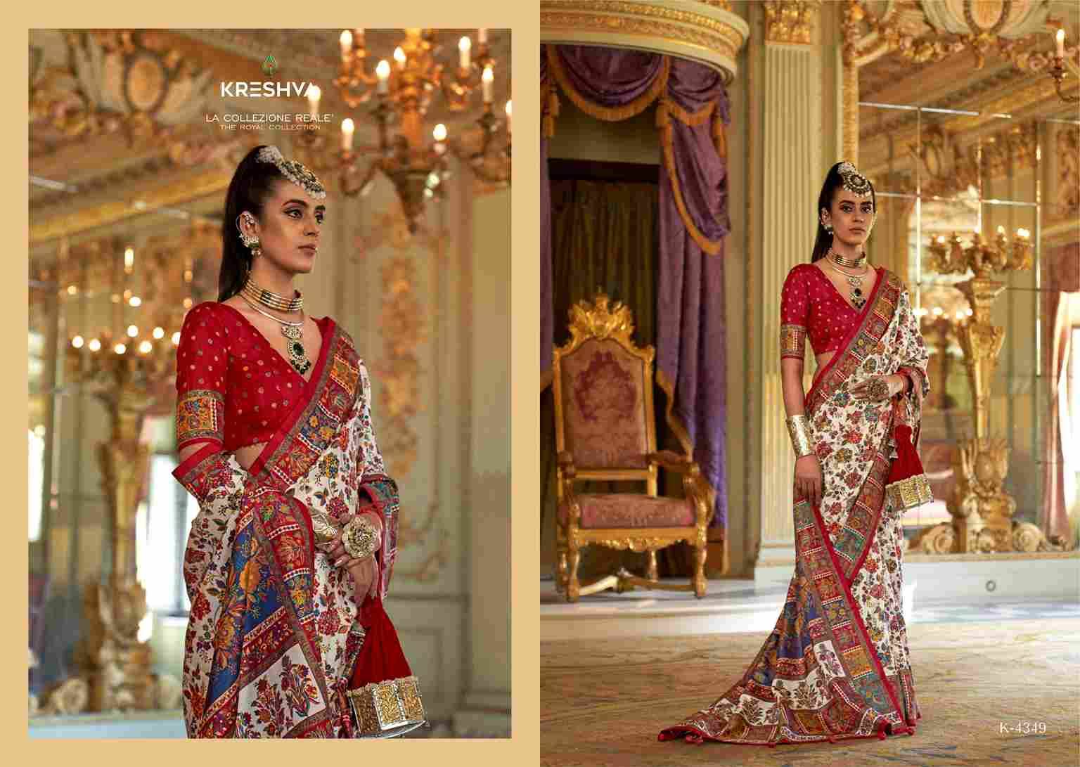 Raj-Kothi By Kreshva 4348 To 4356 Series Indian Traditional Wear Collection Beautiful Stylish Fancy Colorful Party Wear & Occasional Wear Silk Sarees At Wholesale Price