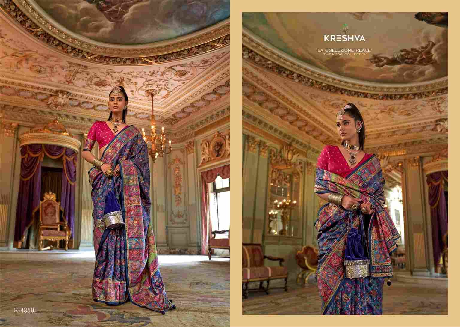 Raj-Kothi By Kreshva 4348 To 4356 Series Indian Traditional Wear Collection Beautiful Stylish Fancy Colorful Party Wear & Occasional Wear Silk Sarees At Wholesale Price