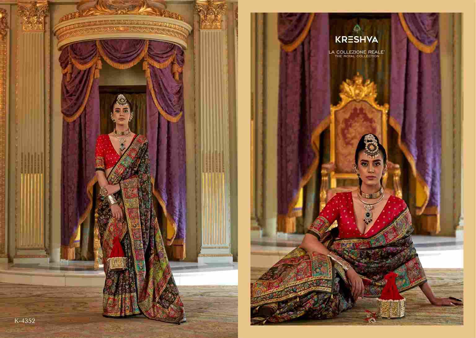 Raj-Kothi By Kreshva 4348 To 4356 Series Indian Traditional Wear Collection Beautiful Stylish Fancy Colorful Party Wear & Occasional Wear Silk Sarees At Wholesale Price