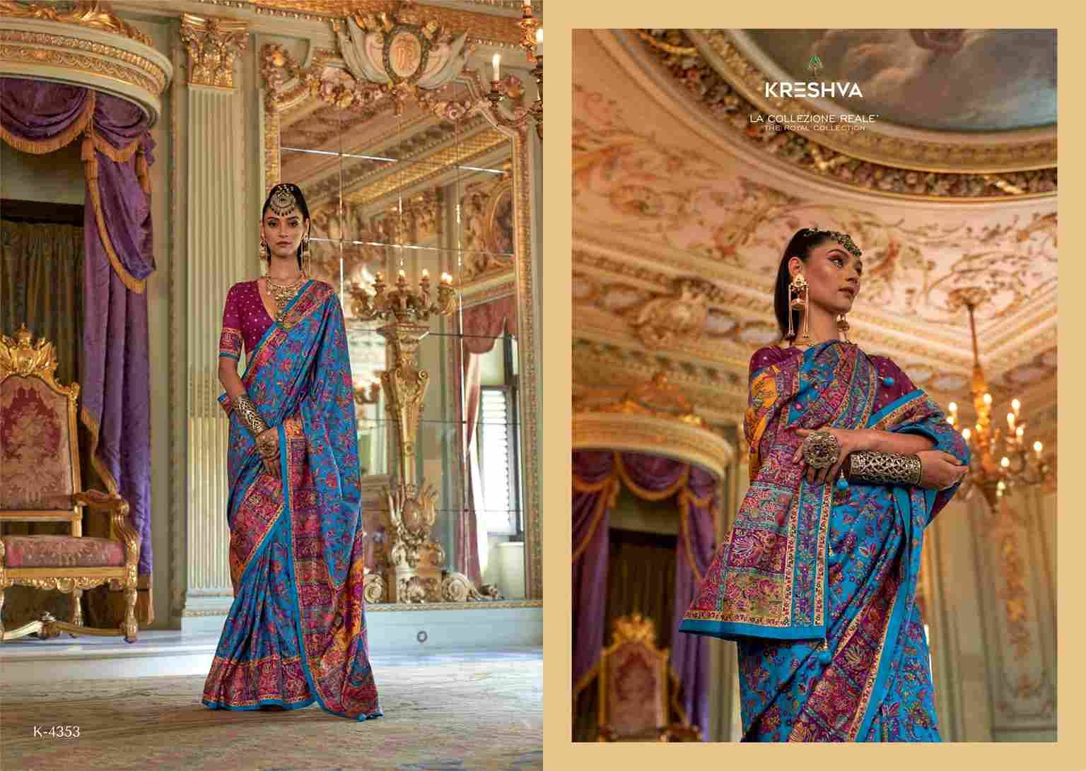 Raj-Kothi By Kreshva 4348 To 4356 Series Indian Traditional Wear Collection Beautiful Stylish Fancy Colorful Party Wear & Occasional Wear Silk Sarees At Wholesale Price