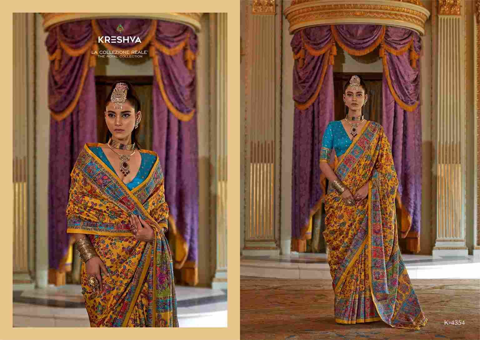 Raj-Kothi By Kreshva 4348 To 4356 Series Indian Traditional Wear Collection Beautiful Stylish Fancy Colorful Party Wear & Occasional Wear Silk Sarees At Wholesale Price