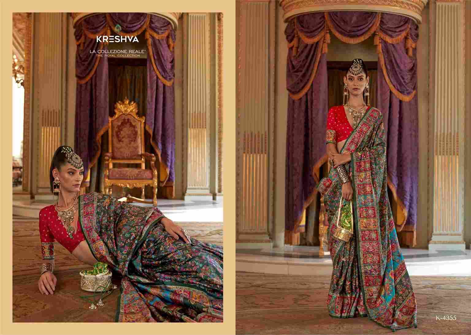 Raj-Kothi By Kreshva 4348 To 4356 Series Indian Traditional Wear Collection Beautiful Stylish Fancy Colorful Party Wear & Occasional Wear Silk Sarees At Wholesale Price