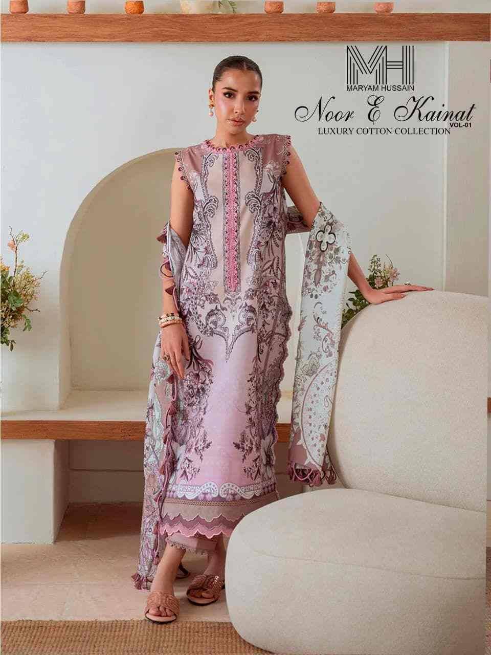 Noor E Kainat Vol-1 By Maryam Hussain 101 To 106 Series Beautiful Festive Suits Stylish Fancy Colorful Casual Wear & Ethnic Wear Cotton Print Dresses At Wholesale Price