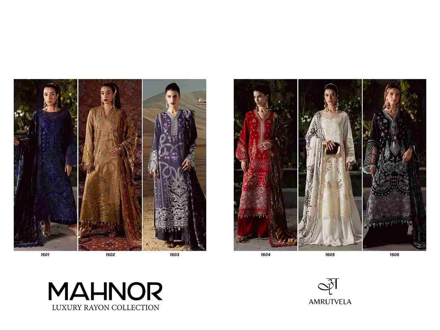 Mahnor By Amrutvela 1601 To 1606 Series Designer Pakistani Suits Beautiful Fancy Stylish Colorful Party Wear & Occasional Wear Pure Rayon Dresses At Wholesale Price