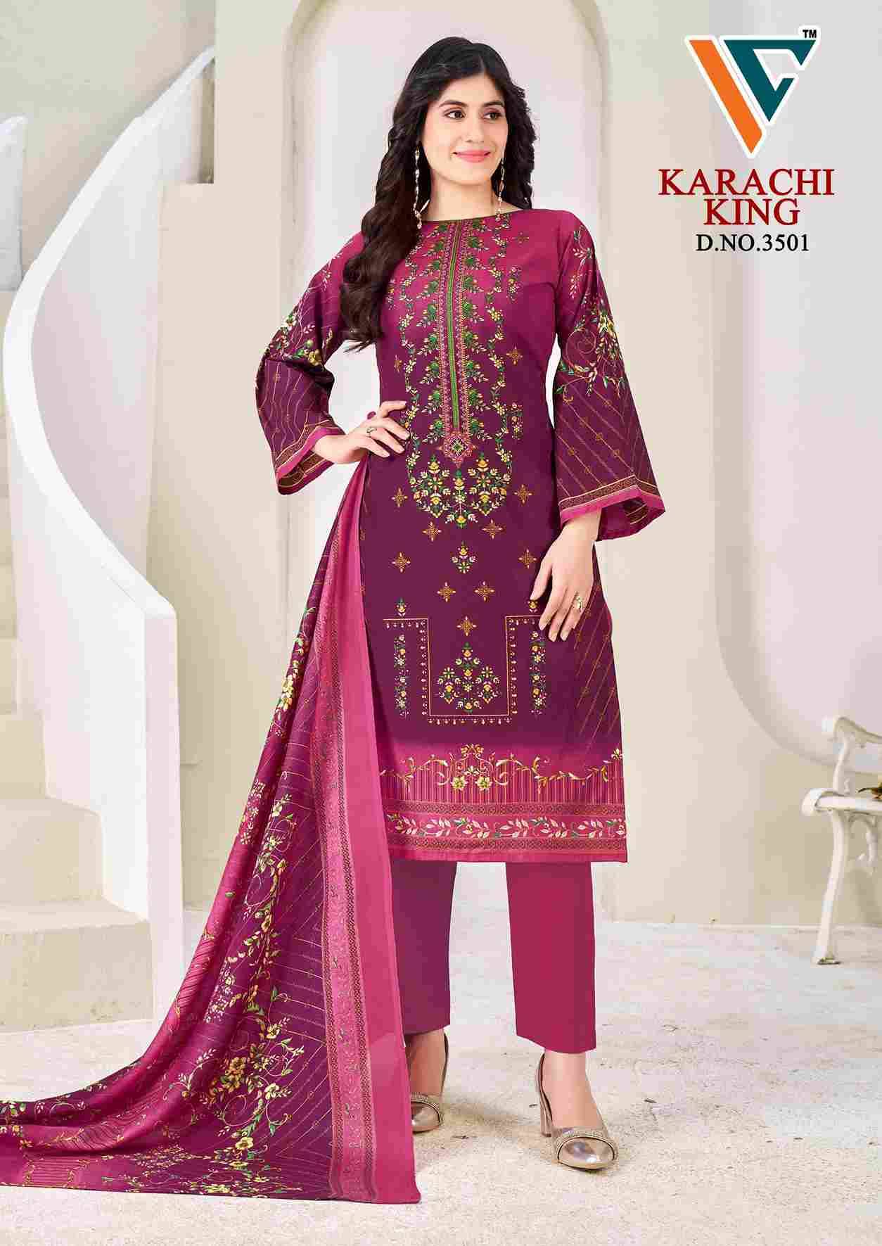 Karachi King Vol-35 By Vandana Creation 3501 To 3508 Series Beautiful Festive Suits Stylish Fancy Colorful Casual Wear & Ethnic Wear Cotton Print Dresses At Wholesale Price