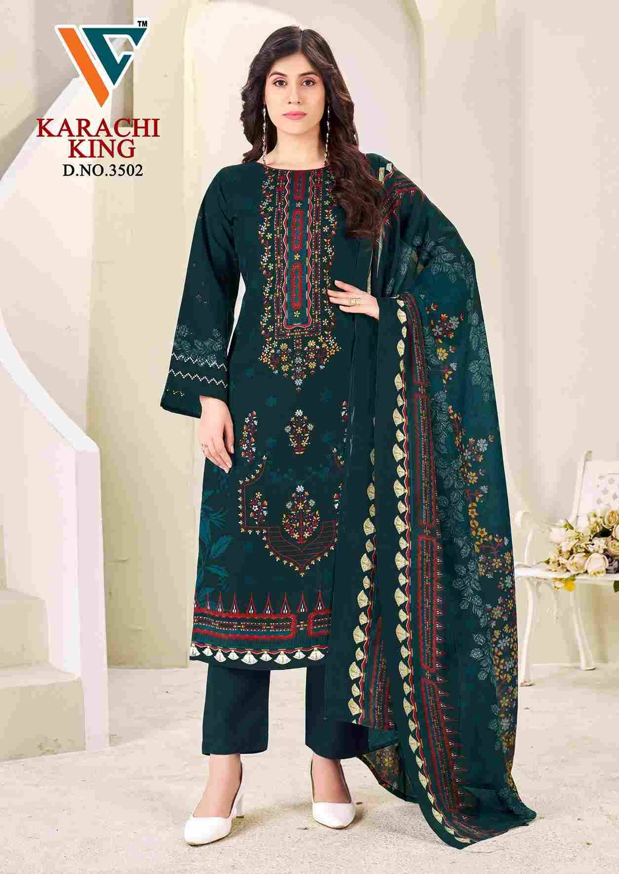 Karachi King Vol-35 By Vandana Creation 3501 To 3508 Series Beautiful Festive Suits Stylish Fancy Colorful Casual Wear & Ethnic Wear Cotton Print Dresses At Wholesale Price