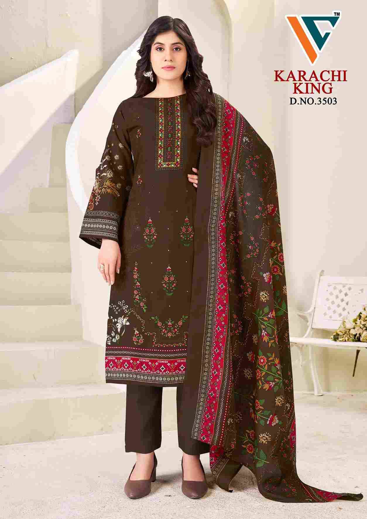 Karachi King Vol-35 By Vandana Creation 3501 To 3508 Series Beautiful Festive Suits Stylish Fancy Colorful Casual Wear & Ethnic Wear Cotton Print Dresses At Wholesale Price