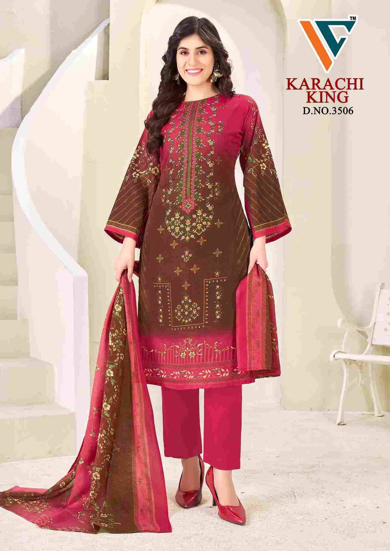 Karachi King Vol-35 By Vandana Creation 3501 To 3508 Series Beautiful Festive Suits Stylish Fancy Colorful Casual Wear & Ethnic Wear Cotton Print Dresses At Wholesale Price