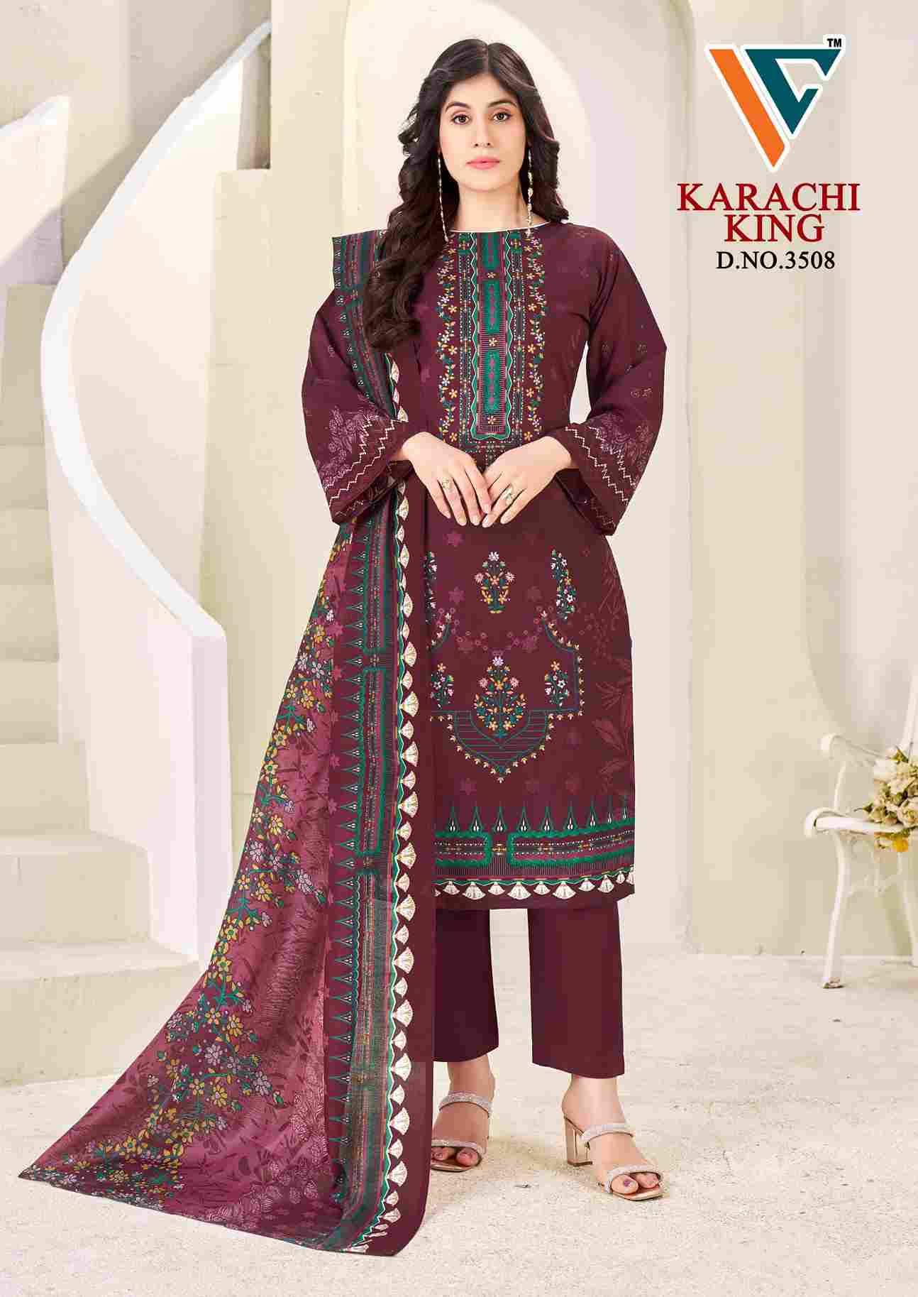 Karachi King Vol-35 By Vandana Creation 3501 To 3508 Series Beautiful Festive Suits Stylish Fancy Colorful Casual Wear & Ethnic Wear Cotton Print Dresses At Wholesale Price
