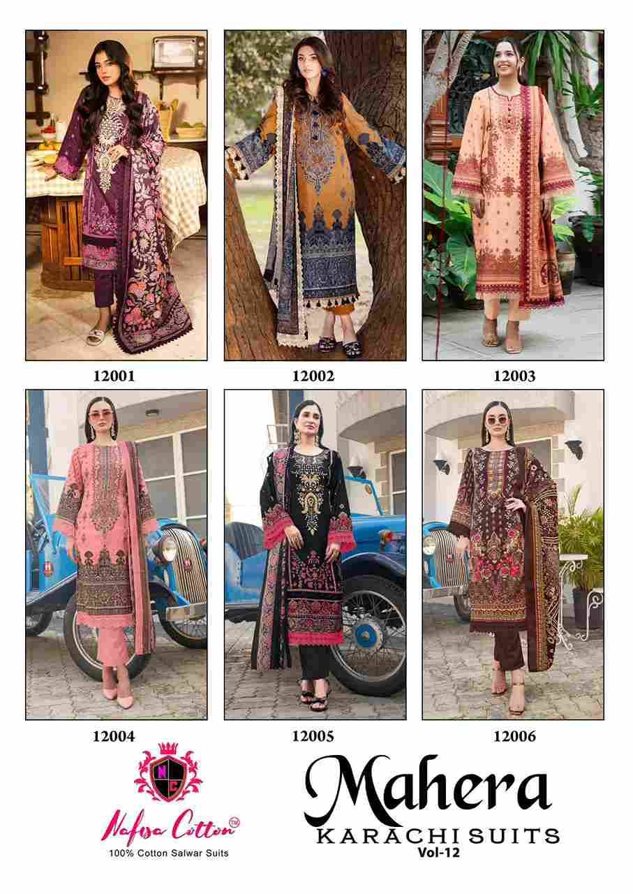 Mahera Vol-12 By Nafisa Cotton 12001 To 12006 Series Beautiful Festive Suits Stylish Fancy Colorful Casual Wear & Ethnic Wear Soft Cotton Print Dresses At Wholesale Price