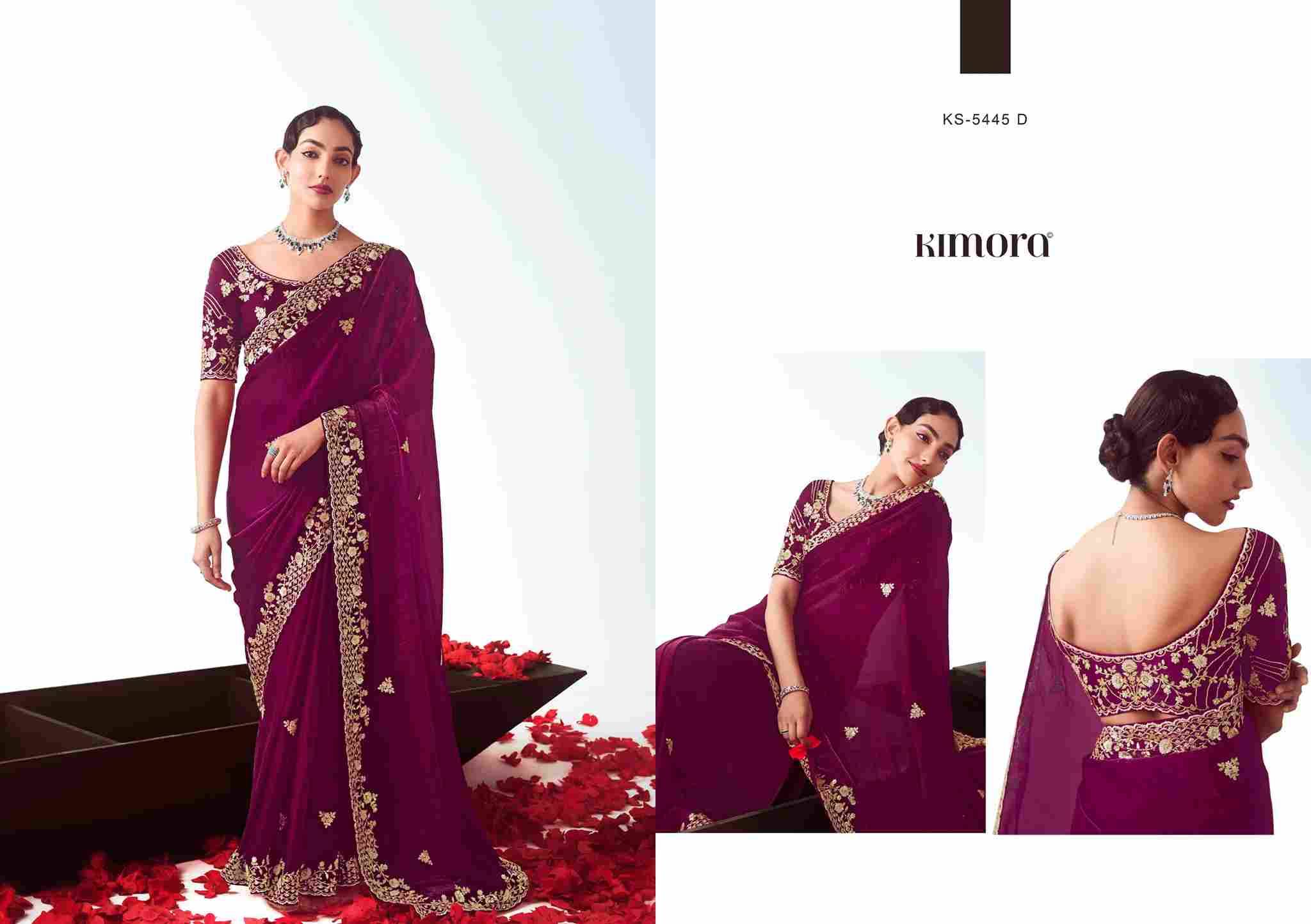 Kajal 5445 Colours By Kimora Fashion 5445 To 5445-E Series Indian Traditional Wear Collection Beautiful Stylish Fancy Colorful Party Wear & Occasional Wear Fancy Sarees At Wholesale Price