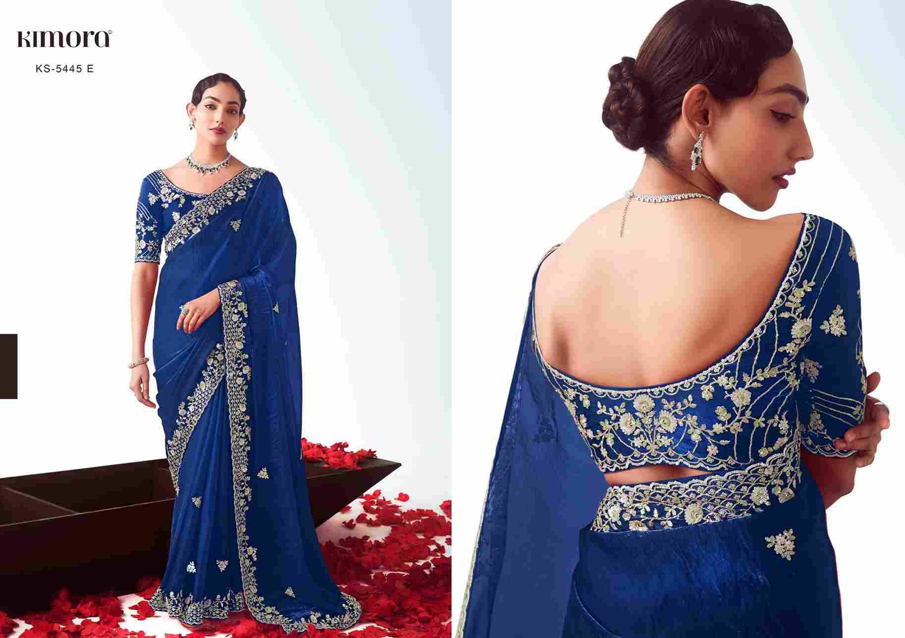 Kajal 5445 Colours By Kimora Fashion 5445 To 5445-E Series Indian Traditional Wear Collection Beautiful Stylish Fancy Colorful Party Wear & Occasional Wear Fancy Sarees At Wholesale Price