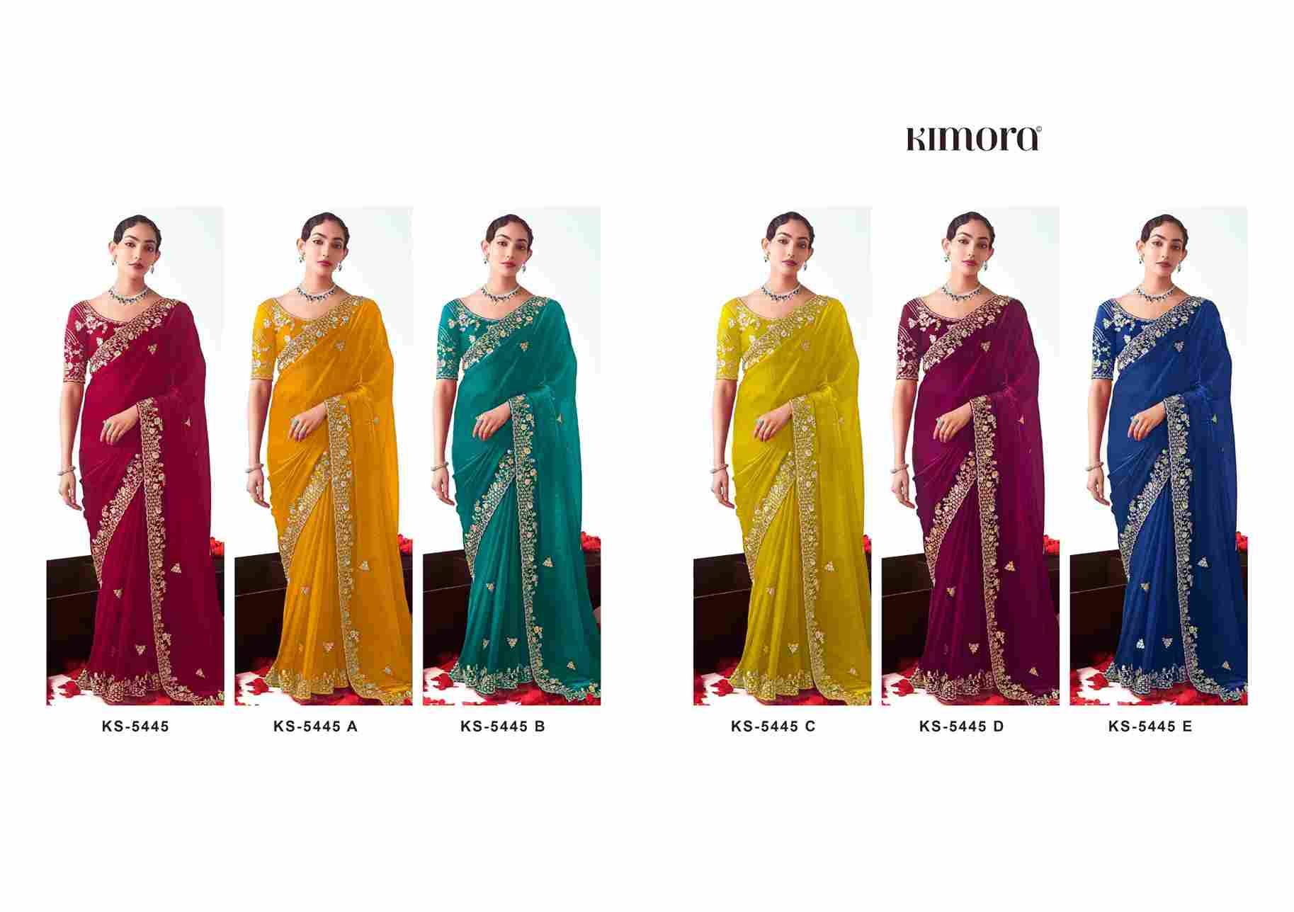 Kajal 5445 Colours By Kimora Fashion 5445 To 5445-E Series Indian Traditional Wear Collection Beautiful Stylish Fancy Colorful Party Wear & Occasional Wear Fancy Sarees At Wholesale Price