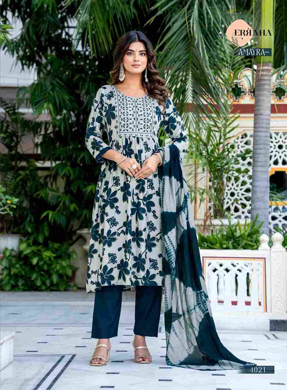Amayra Vol-3 By Erraha 4021 To 4028 Series Festive Suits Collection Beautiful Stylish Fancy Colorful Party Wear & Occasional Wear Vatican Dresses At Wholesale Price