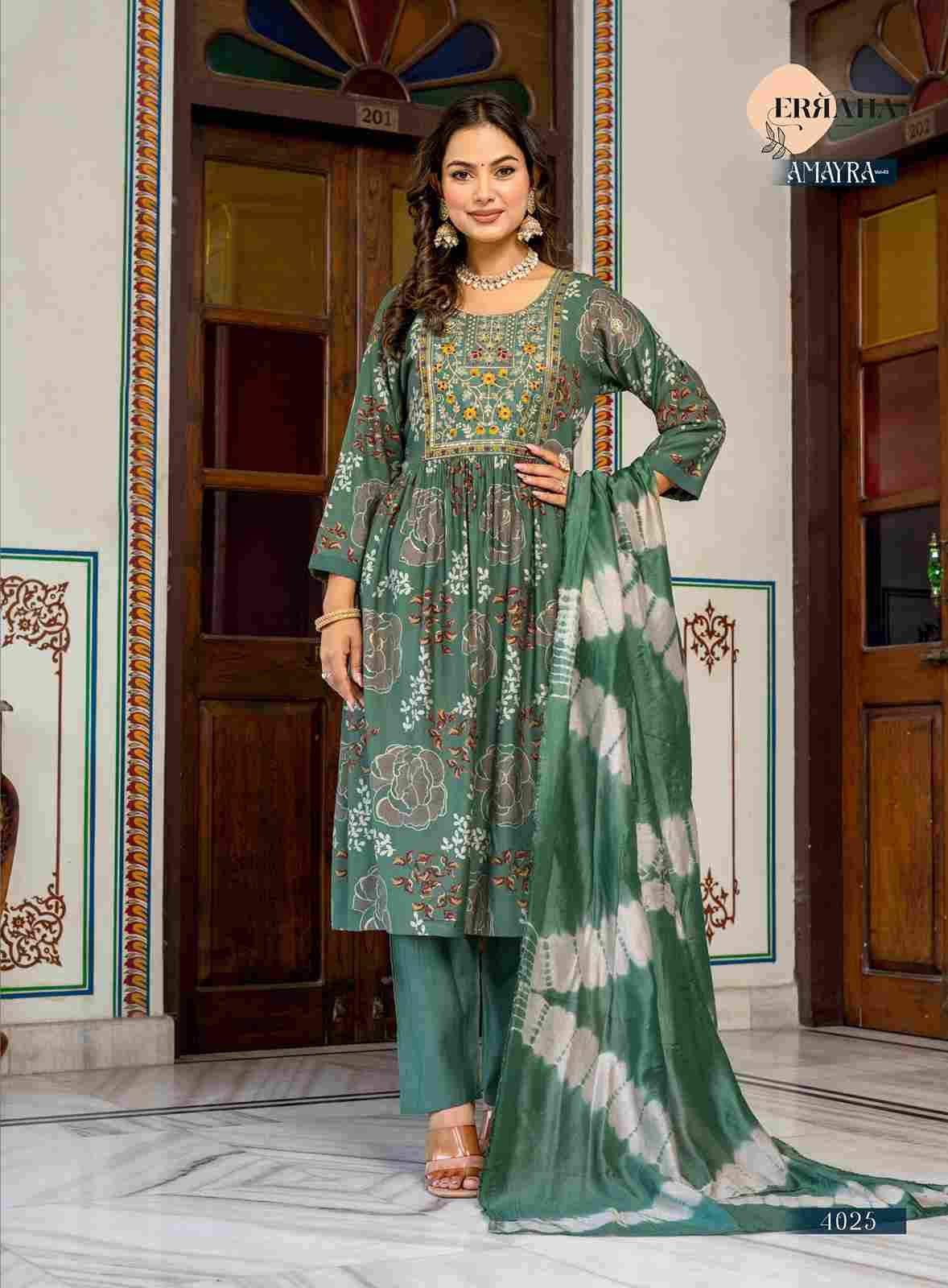 Amayra Vol-3 By Erraha 4021 To 4028 Series Festive Suits Collection Beautiful Stylish Fancy Colorful Party Wear & Occasional Wear Vatican Dresses At Wholesale Price