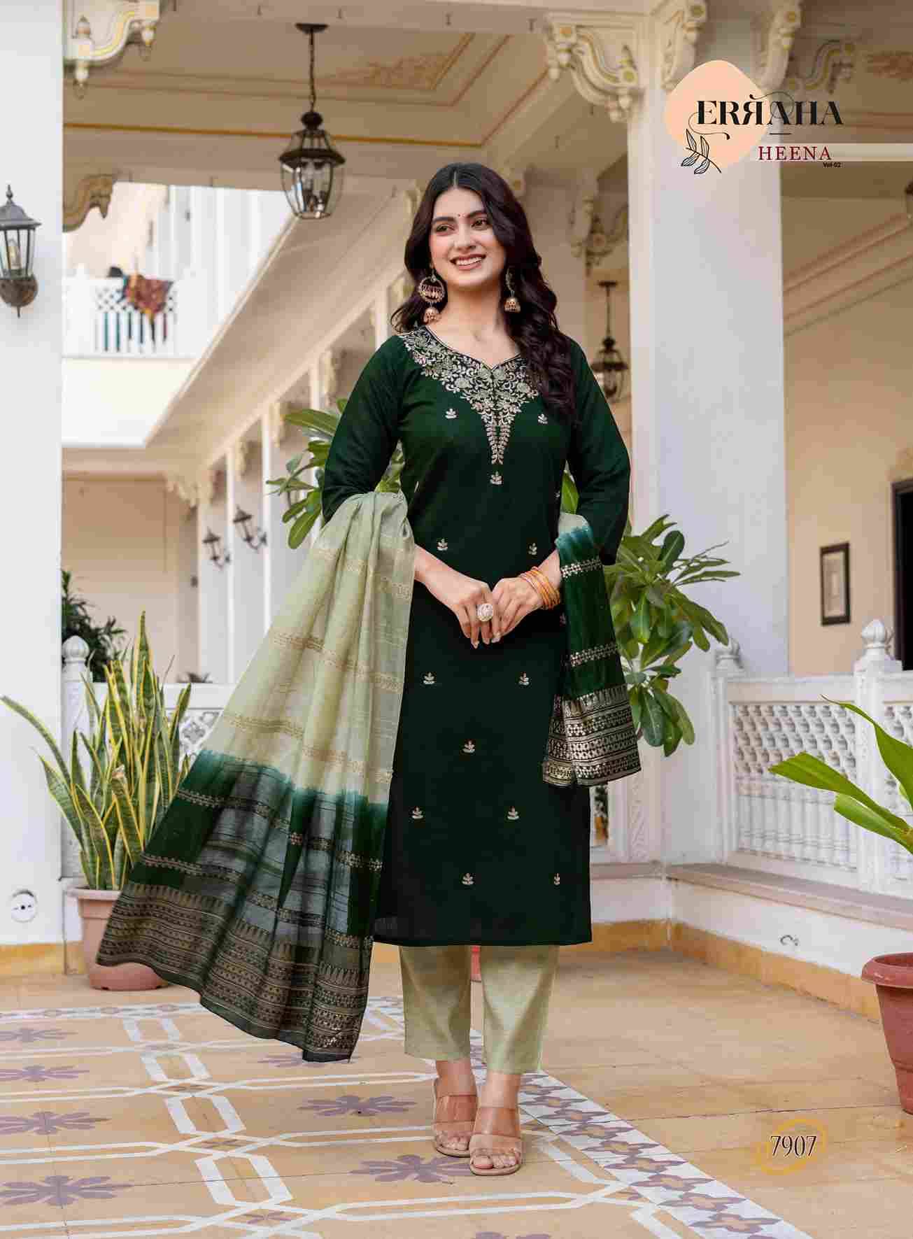 Heena Vol-2 By Erraha 7901 To 7908 Series Festive Suits Collection Beautiful Stylish Fancy Colorful Party Wear & Occasional Wear Vertican Dresses At Wholesale Price