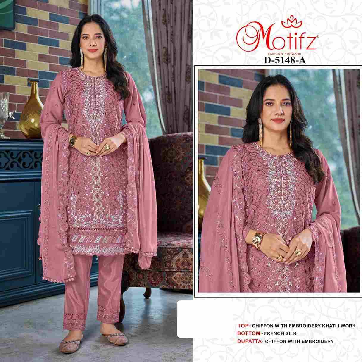Motifz Hit Design 5148 Colours By Motifz 5148-A To 5148-D Series Beautiful Pakistani Suits Colorful Stylish Fancy Casual Wear & Ethnic Wear Chiffon Dresses At Wholesale Price