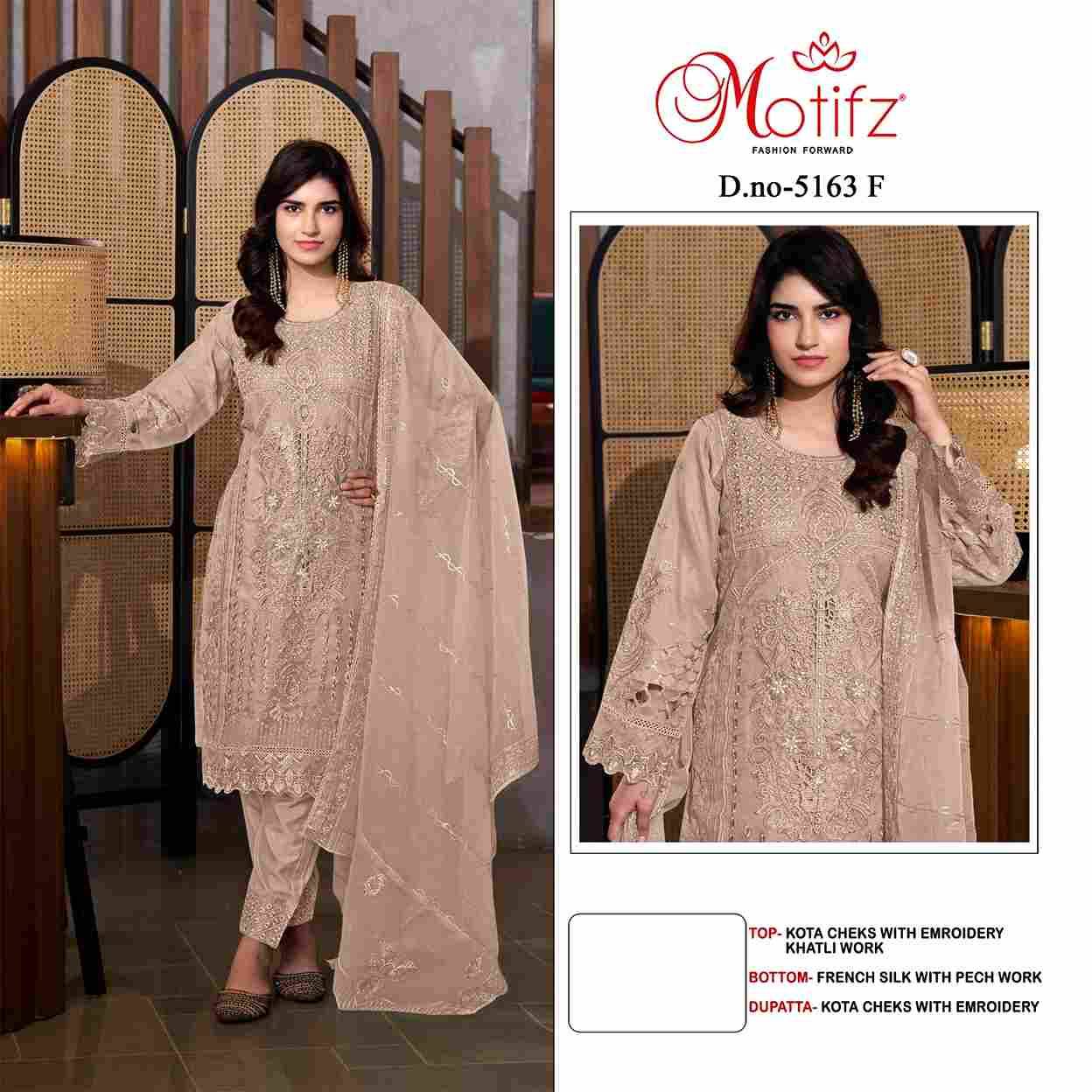 Motifz Hit Design 5163 Colours By Motifz 5163-A To 5163-D Series Beautiful Pakistani Suits Colorful Stylish Fancy Casual Wear & Ethnic Wear Kota Checks Dresses At Wholesale Price