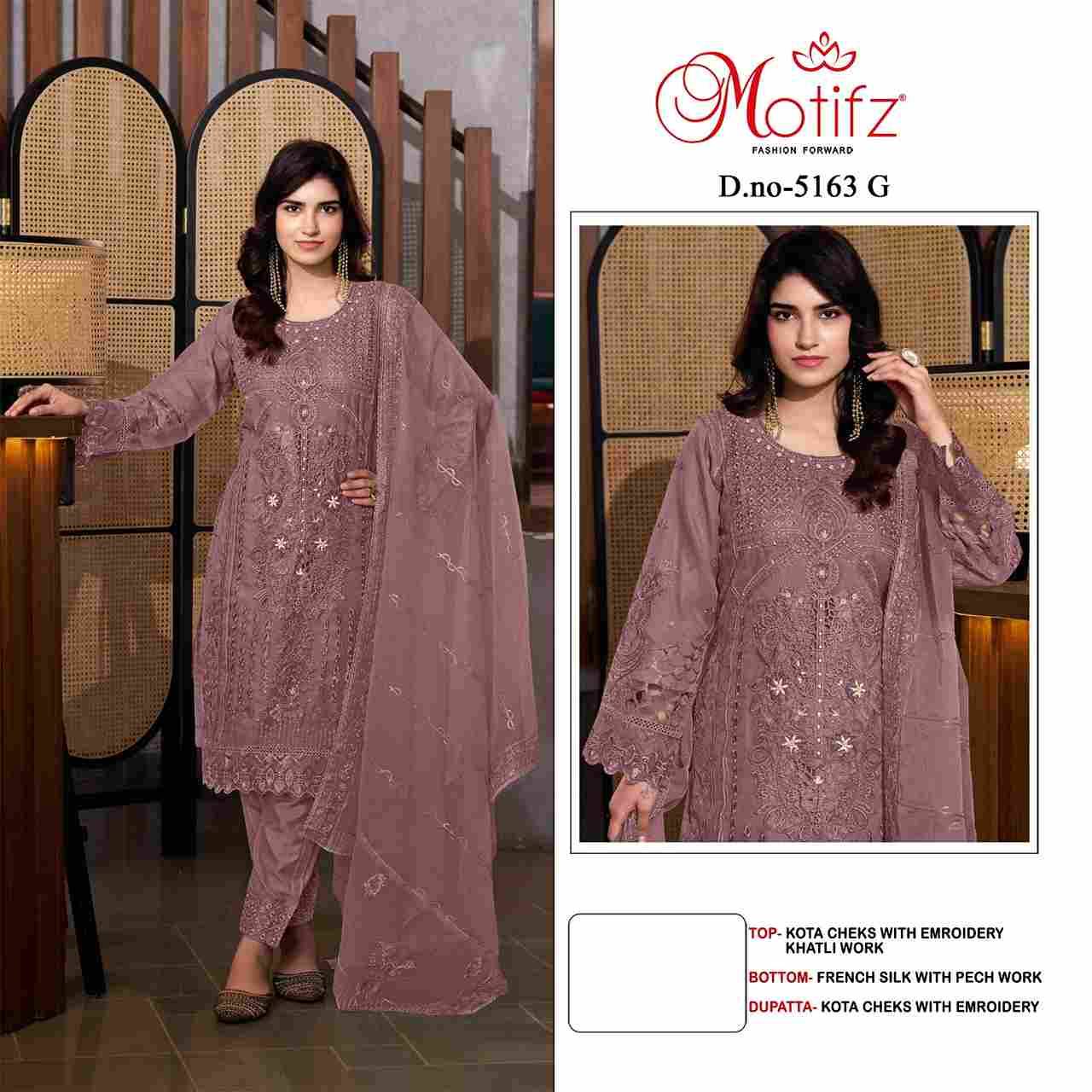 Motifz Hit Design 5163 Colours By Motifz 5163-A To 5163-D Series Beautiful Pakistani Suits Colorful Stylish Fancy Casual Wear & Ethnic Wear Kota Checks Dresses At Wholesale Price