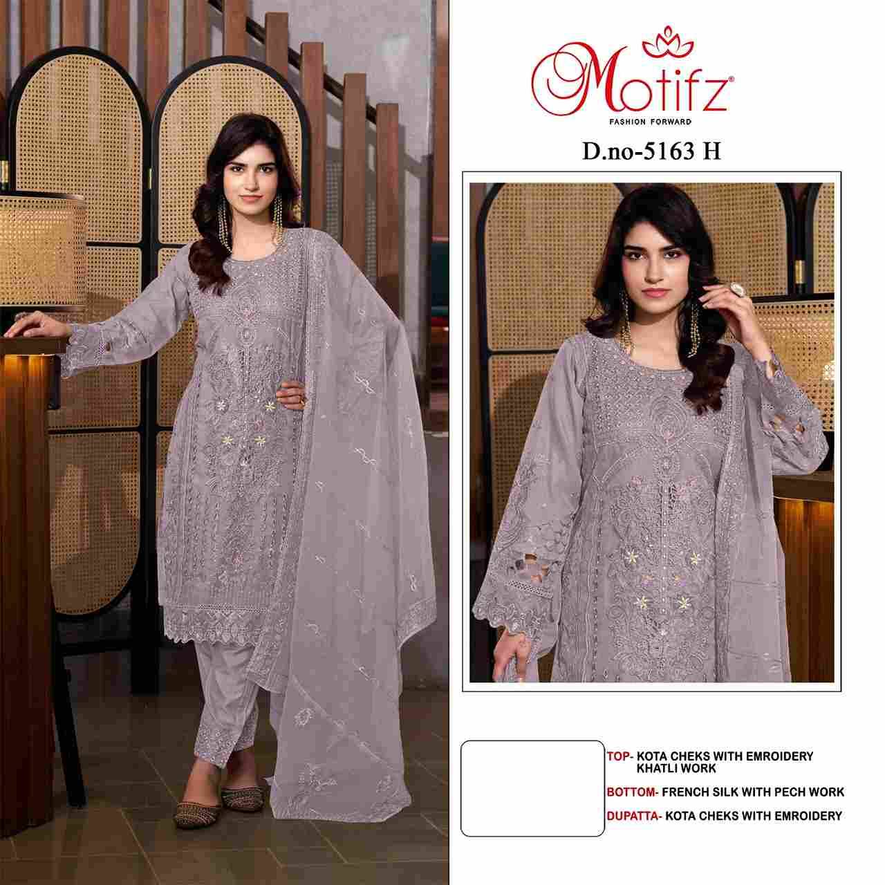 Motifz Hit Design 5163 Colours By Motifz 5163-A To 5163-D Series Beautiful Pakistani Suits Colorful Stylish Fancy Casual Wear & Ethnic Wear Kota Checks Dresses At Wholesale Price