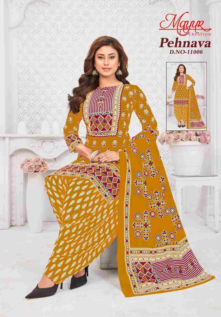Pehnava Vol-11 By Mayur Creation 11001 To 11010 Series Beautiful Festive Suits Stylish Fancy Colorful Casual Wear & Ethnic Wear Heavy Cotton Print Dresses At Wholesale Price