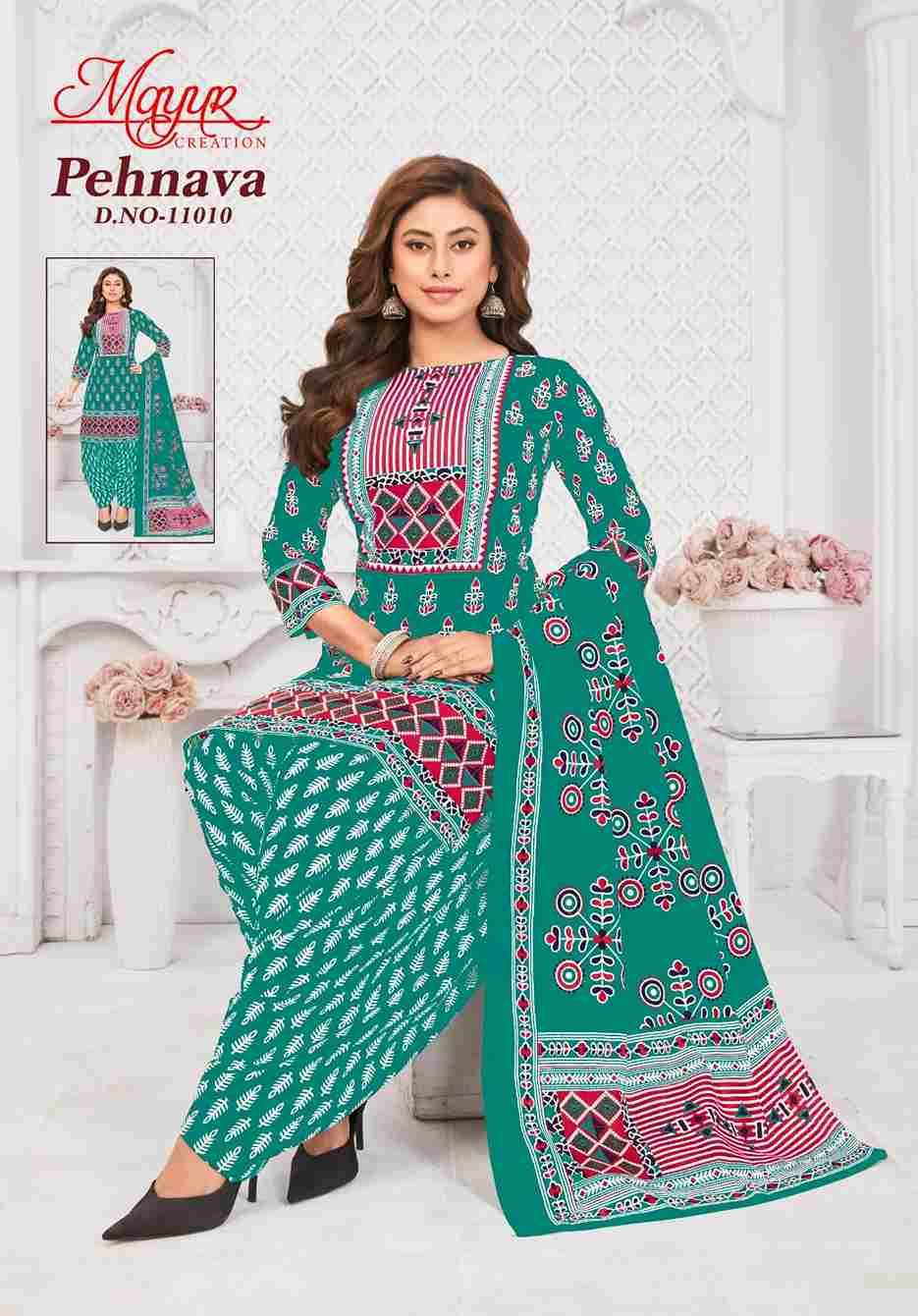 Pehnava Vol-11 By Mayur Creation 11001 To 11010 Series Beautiful Festive Suits Stylish Fancy Colorful Casual Wear & Ethnic Wear Heavy Cotton Print Dresses At Wholesale Price