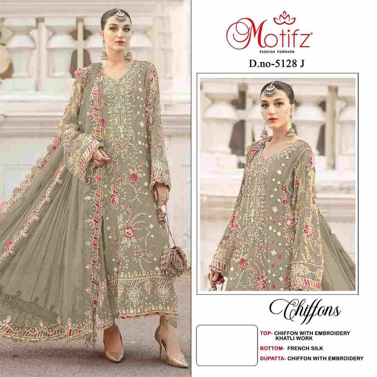 Motifz Hit Design 5128 Colours Vol-2 By Motifz 5128-J To 5128-M Series Beautiful Pakistani Suits Colorful Stylish Fancy Casual Wear & Ethnic Wear Chiffon Dresses At Wholesale Price