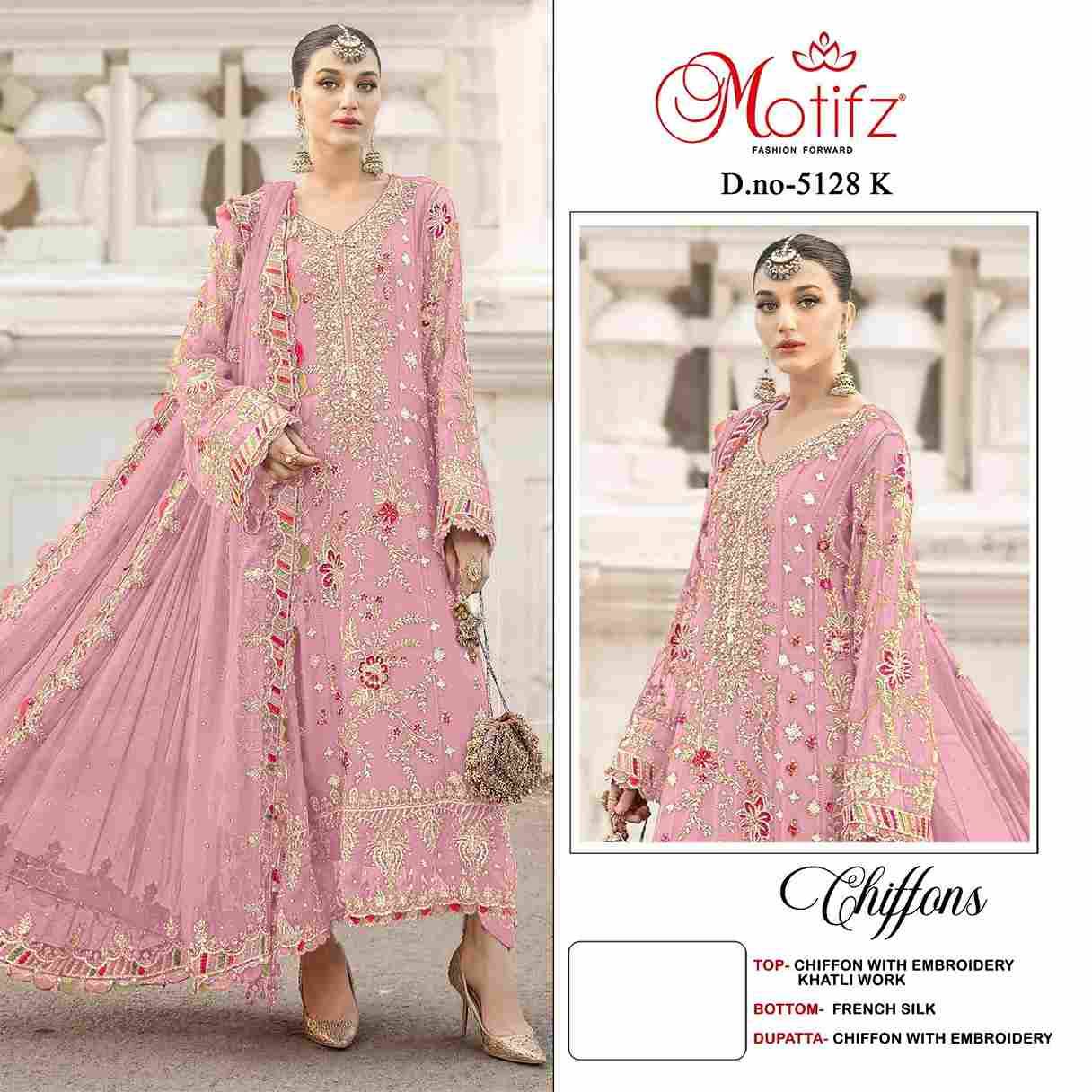 Motifz Hit Design 5128 Colours Vol-2 By Motifz 5128-J To 5128-M Series Beautiful Pakistani Suits Colorful Stylish Fancy Casual Wear & Ethnic Wear Chiffon Dresses At Wholesale Price