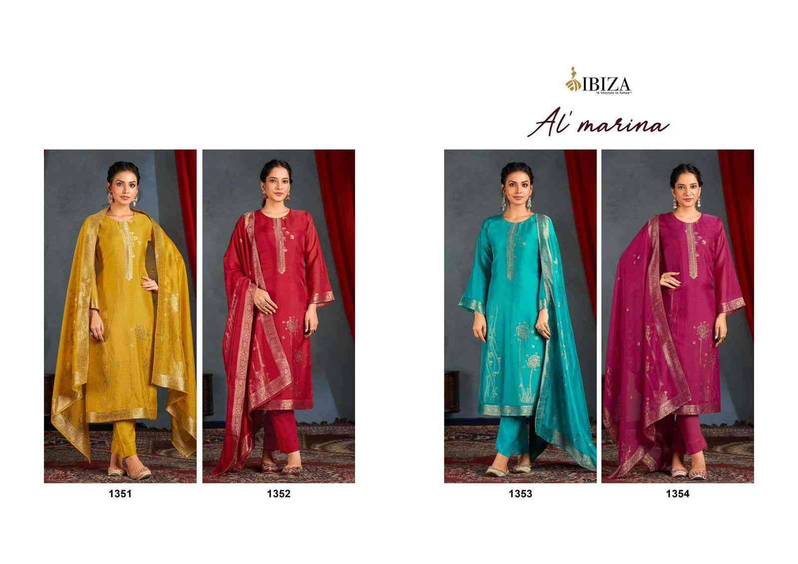 Al Marina By Ibiza 1351 To 1354 Series Designer Festive Suits Beautiful Fancy Stylish Colorful Party Wear & Occasional Wear Pure Bangalori Silk Jacquard Dresses At Wholesale Price