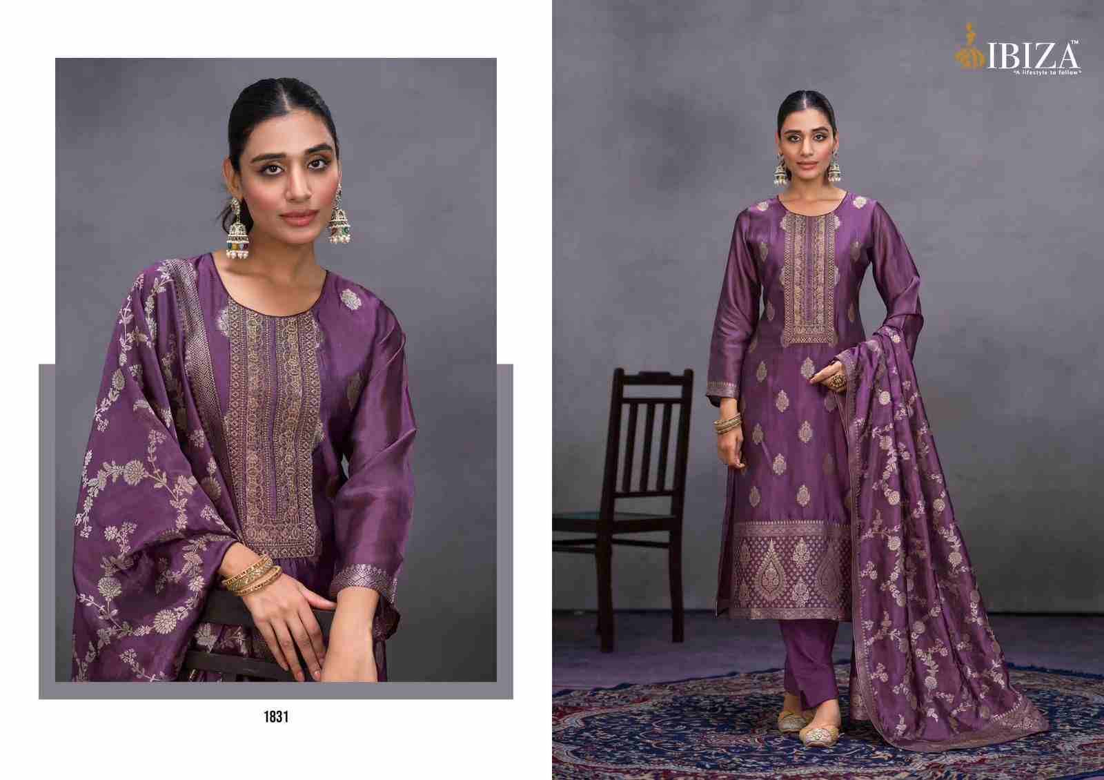 Klara By Ibiza 1831 To 1834 Series Beautiful Festive Suits Colorful Stylish Fancy Casual Wear & Ethnic Wear Bangalori Silk Jacquard Dresses At Wholesale Price