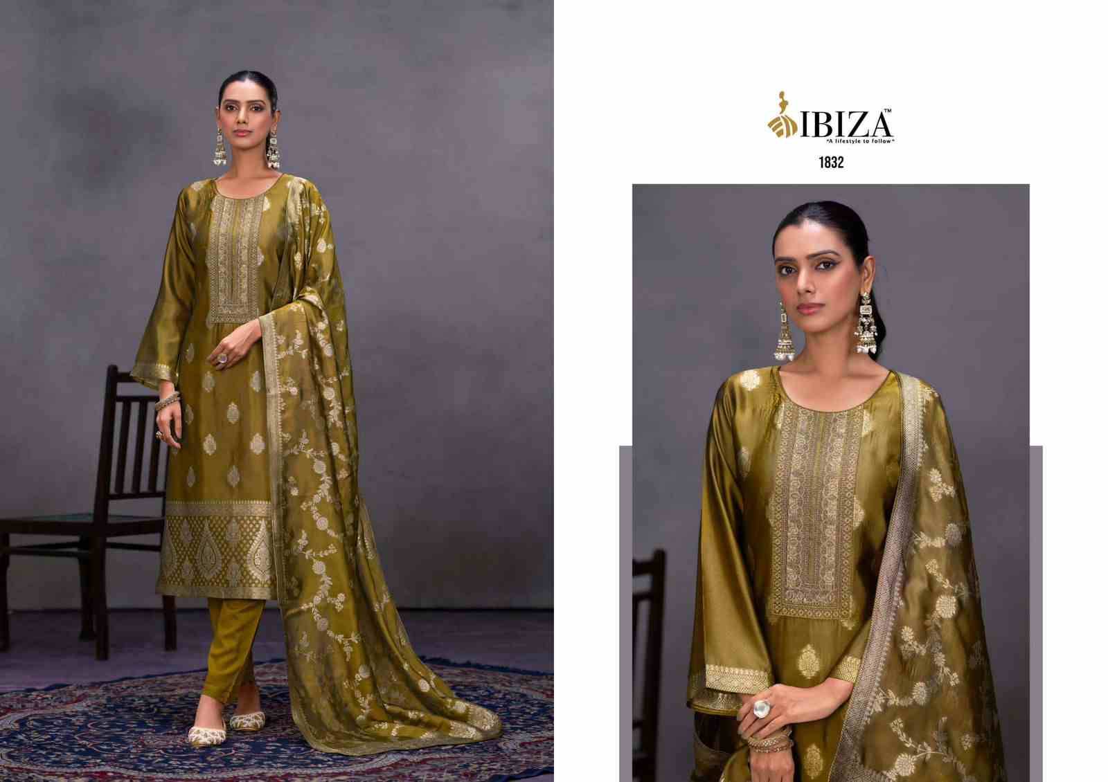 Klara By Ibiza 1831 To 1834 Series Beautiful Festive Suits Colorful Stylish Fancy Casual Wear & Ethnic Wear Bangalori Silk Jacquard Dresses At Wholesale Price