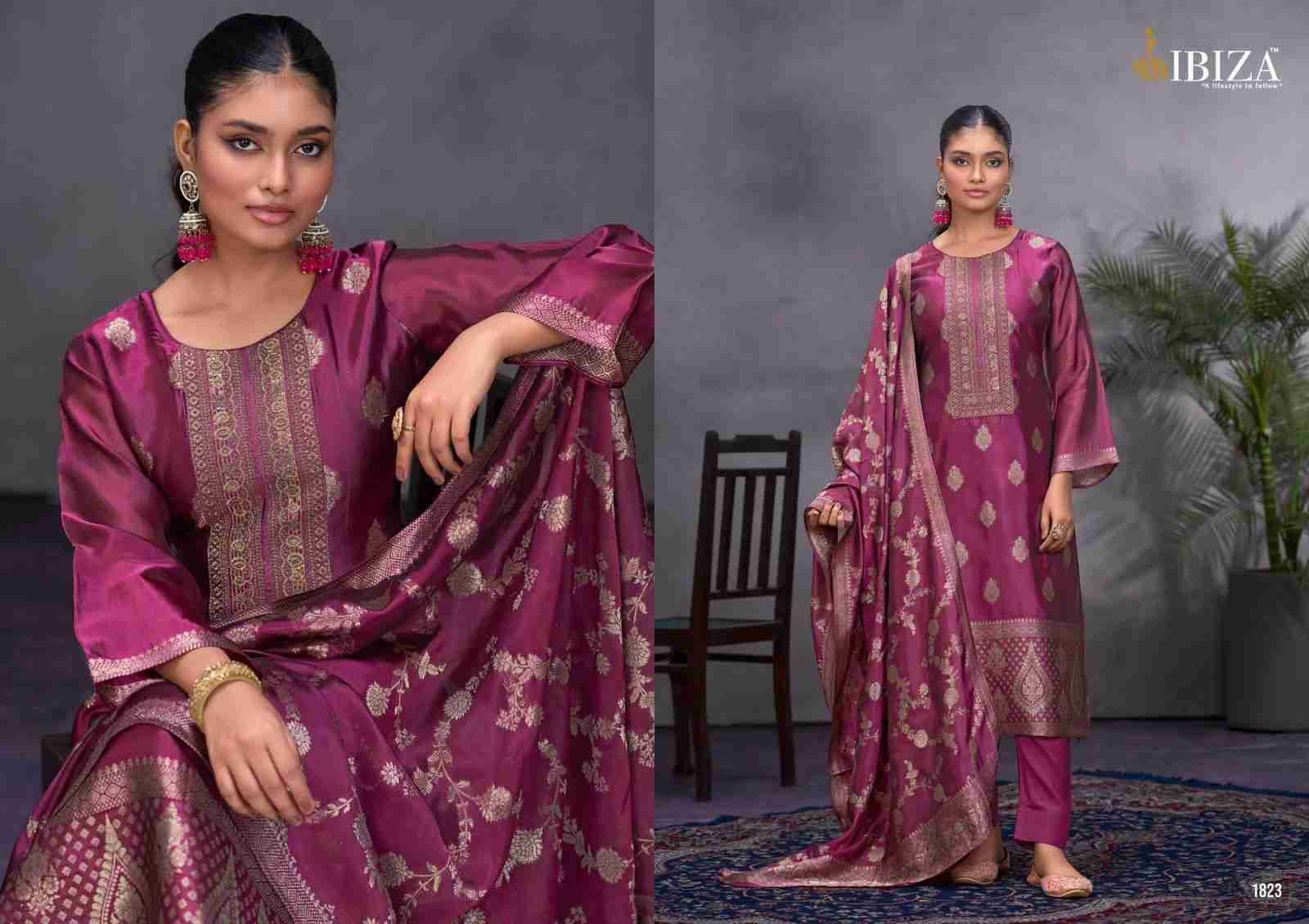 Klara By Ibiza 1831 To 1834 Series Beautiful Festive Suits Colorful Stylish Fancy Casual Wear & Ethnic Wear Bangalori Silk Jacquard Dresses At Wholesale Price